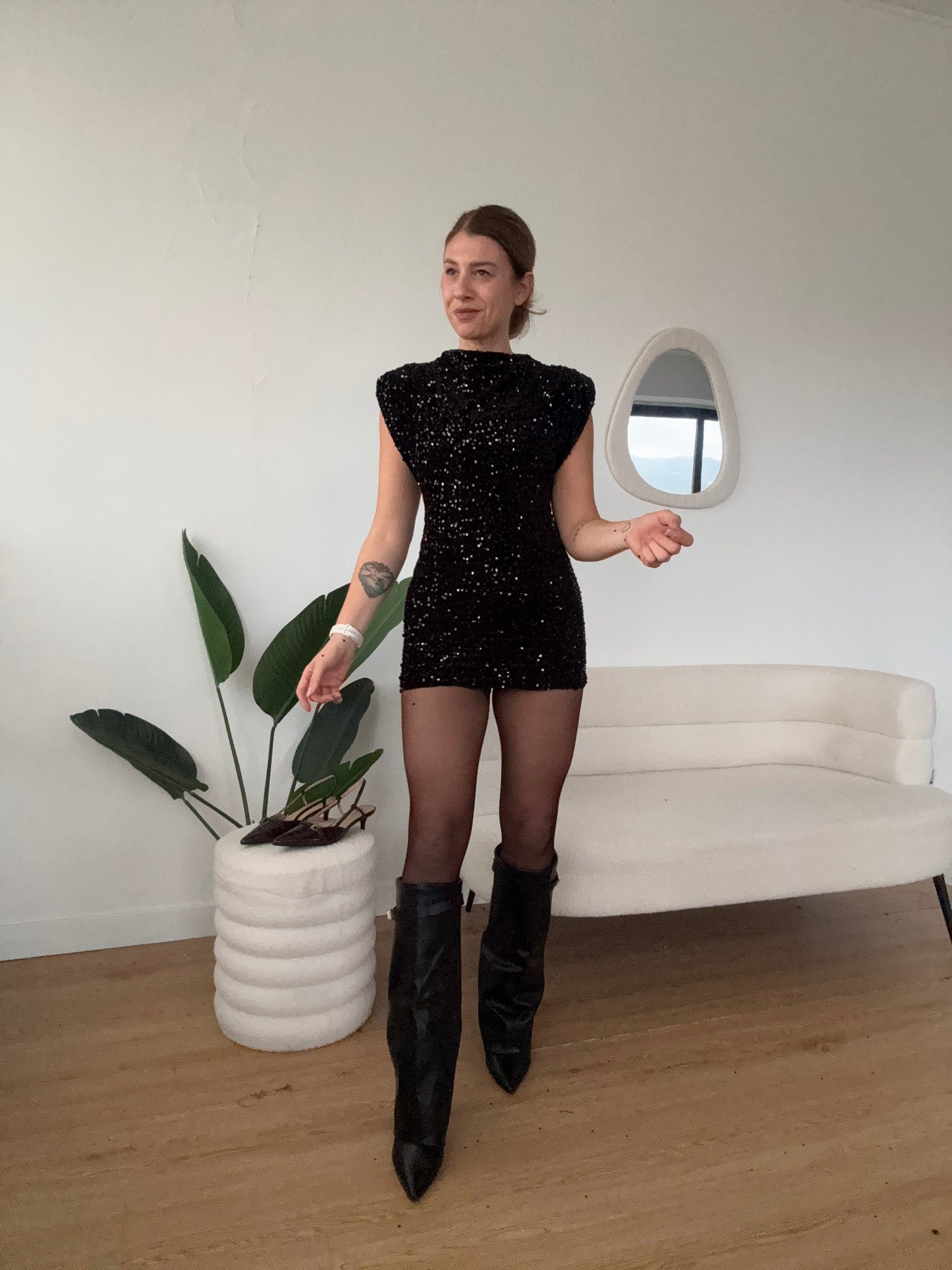 Tubino paillettes con spalline