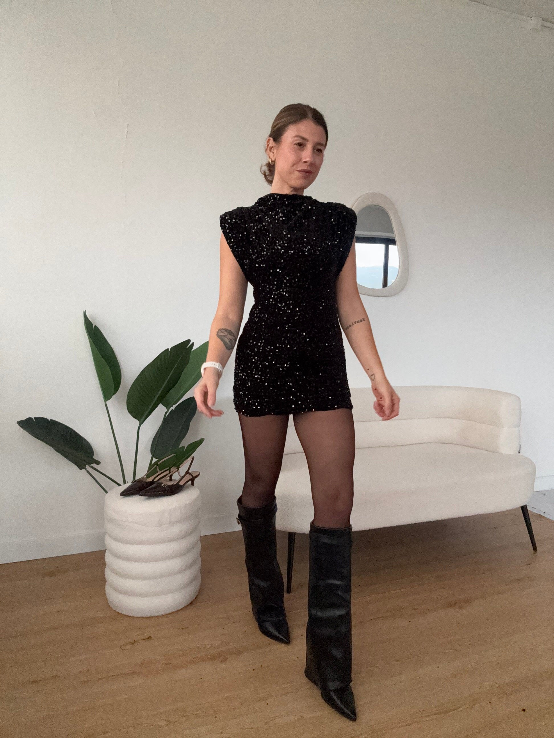 Tubino paillettes con spalline