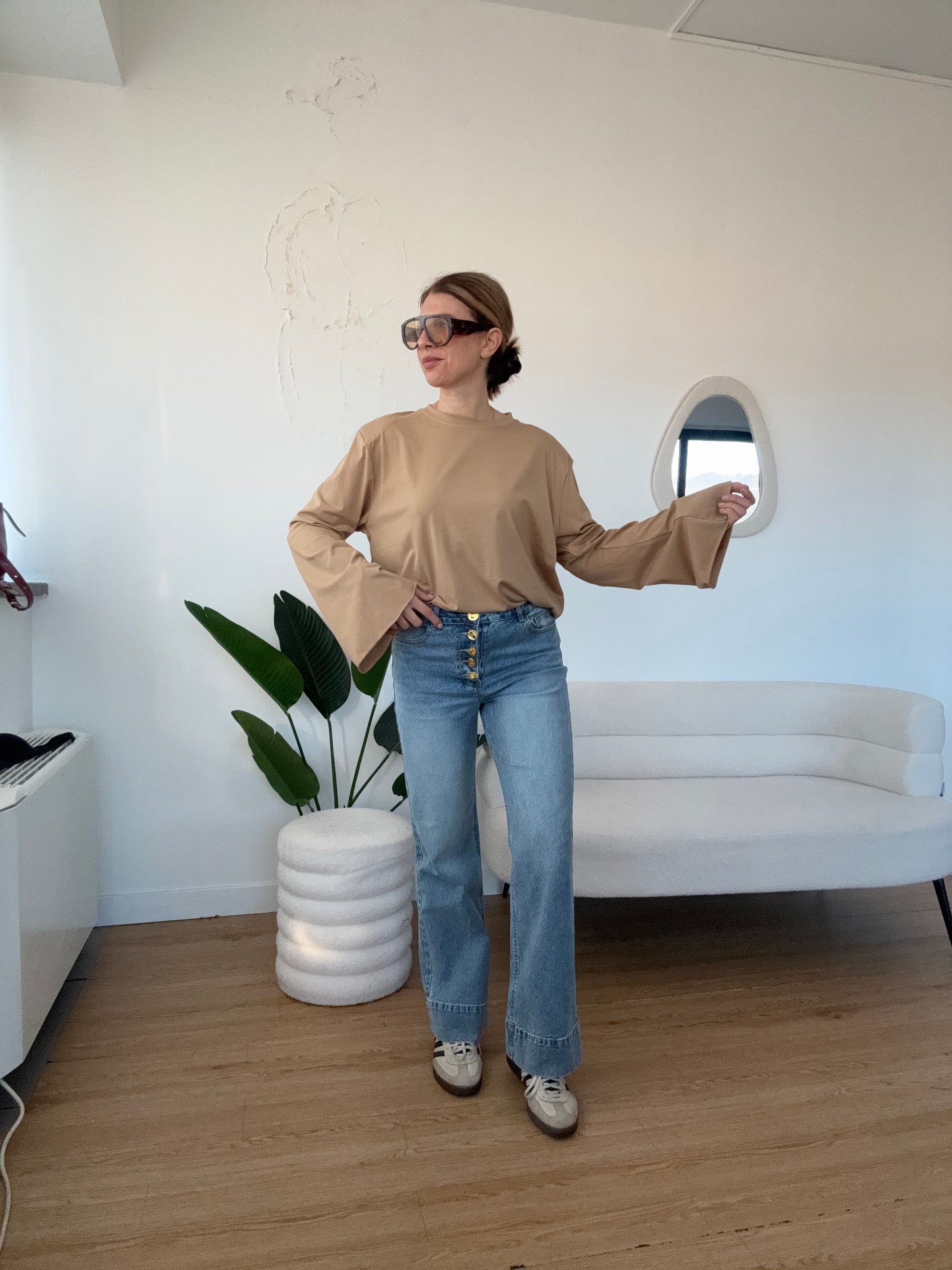 Maxi maglia con spallina