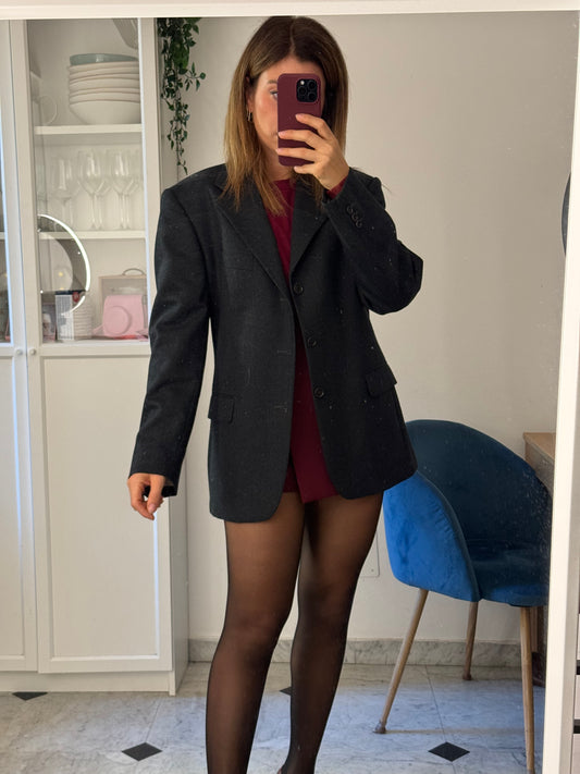 Blazer vintage in lana made in italy nero basix