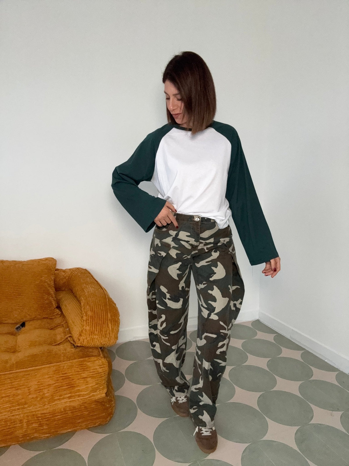 T-Shirt bicolor verde - GGlam