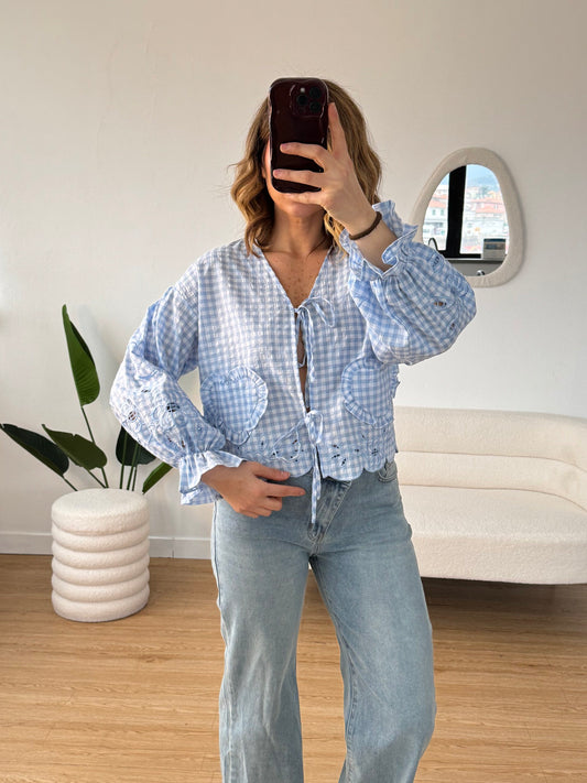 Camicia in cotone con ricami