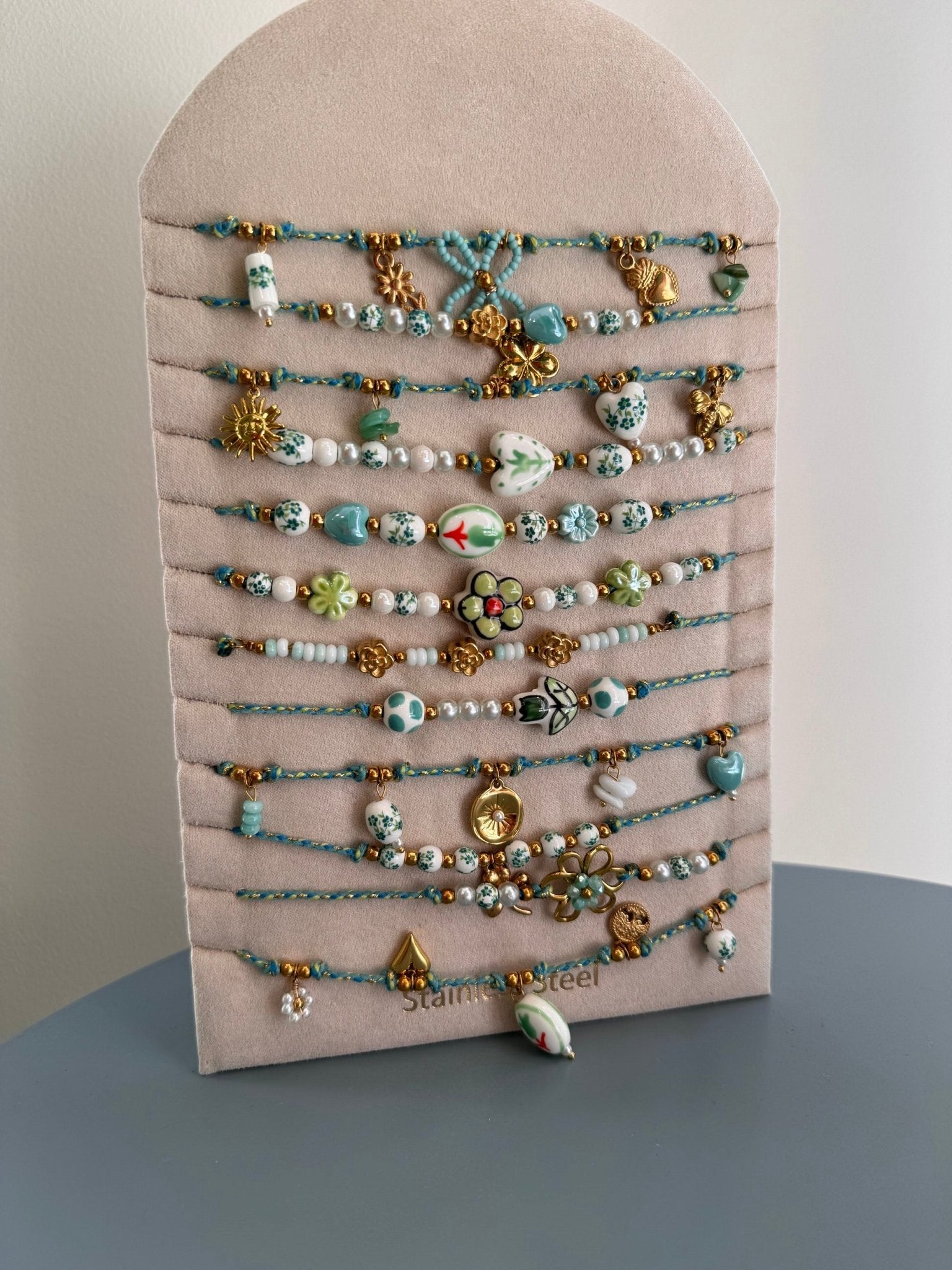 Collana portafortuna ciondoli disegnati verde - G.Glamour