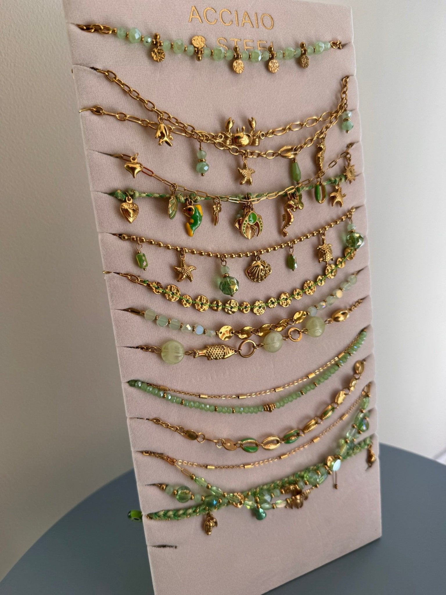 Collana charms portafortuna verde - G.Glamour