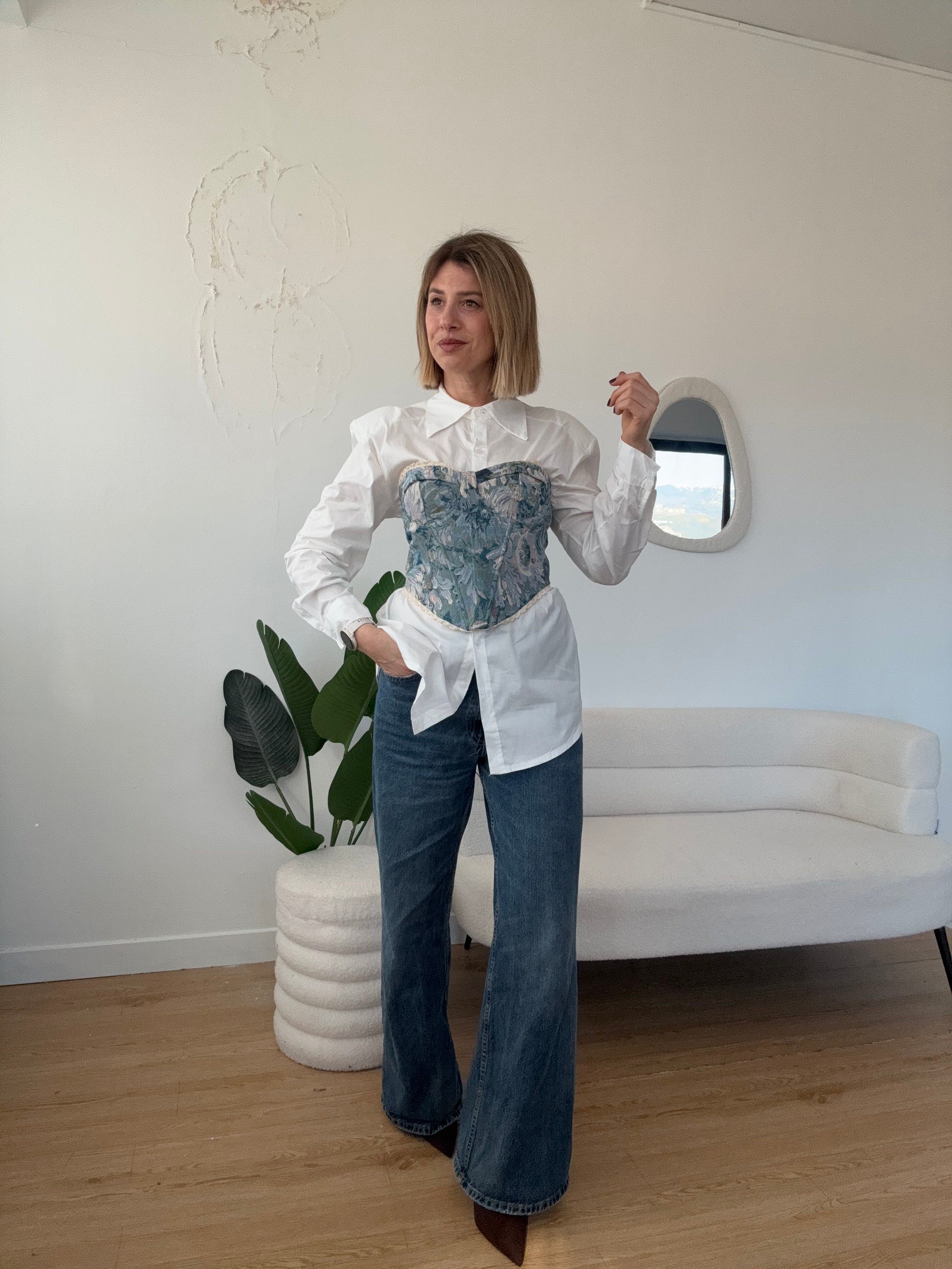 Corpetto damascato regolabile