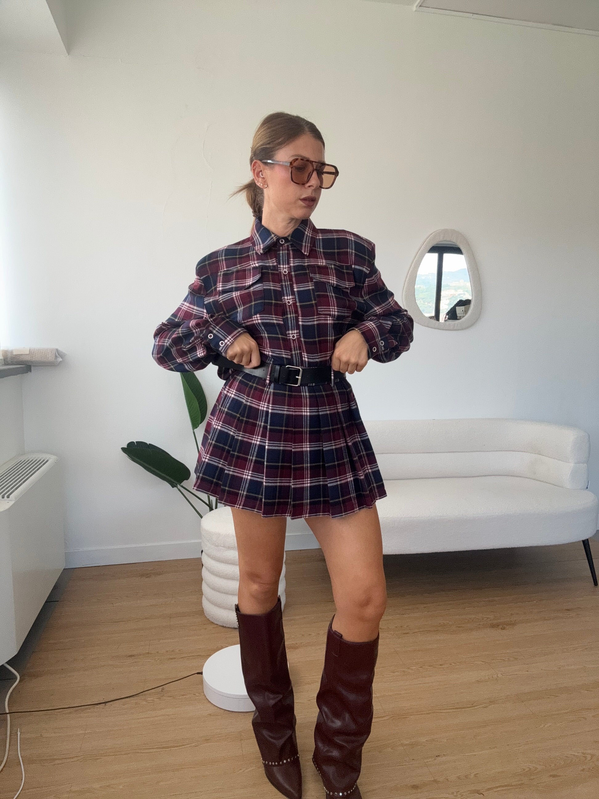 Camicia a quadri con spalline by Lumina