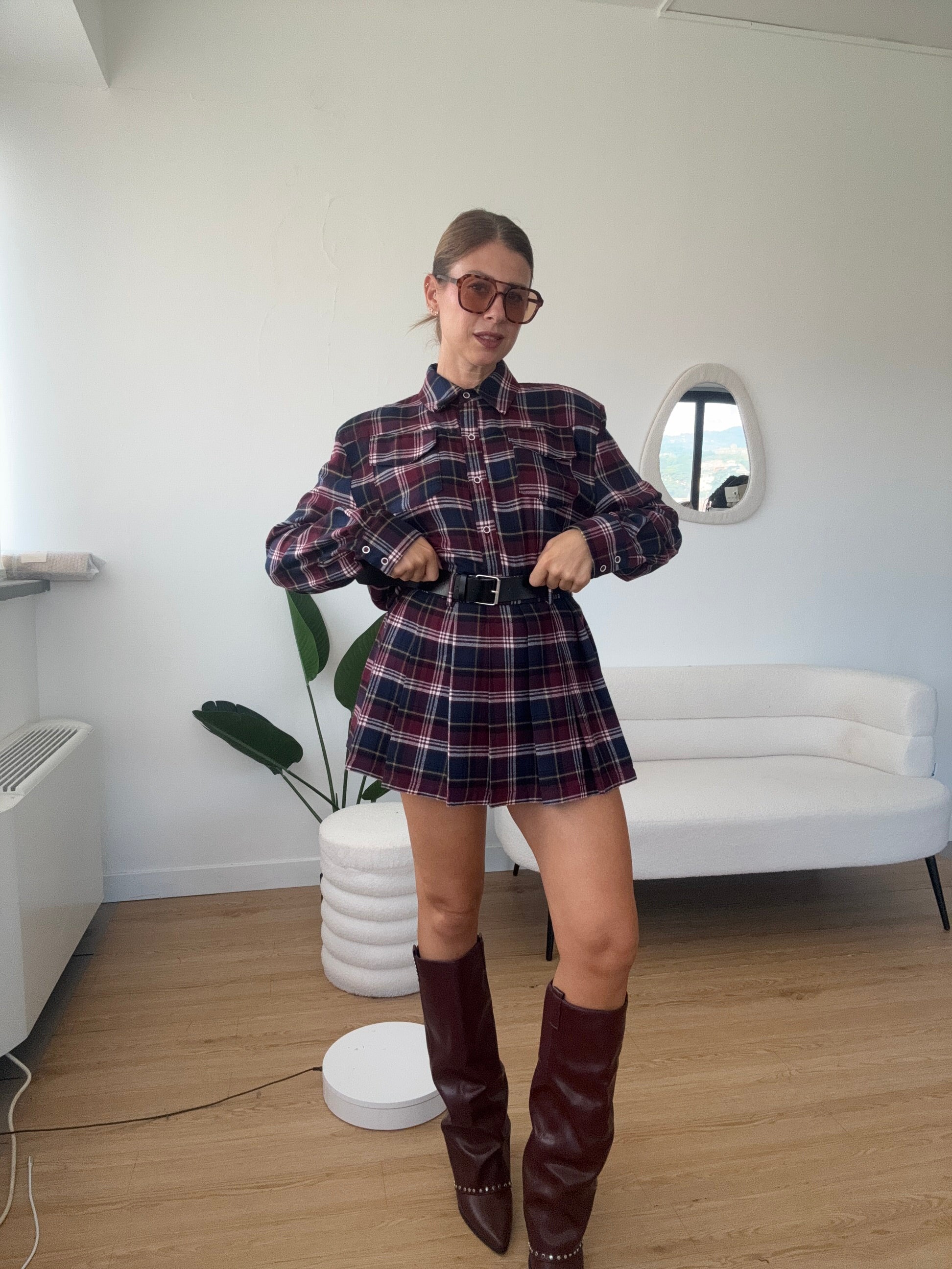 Gonna a pieghe e quadri by Lumina