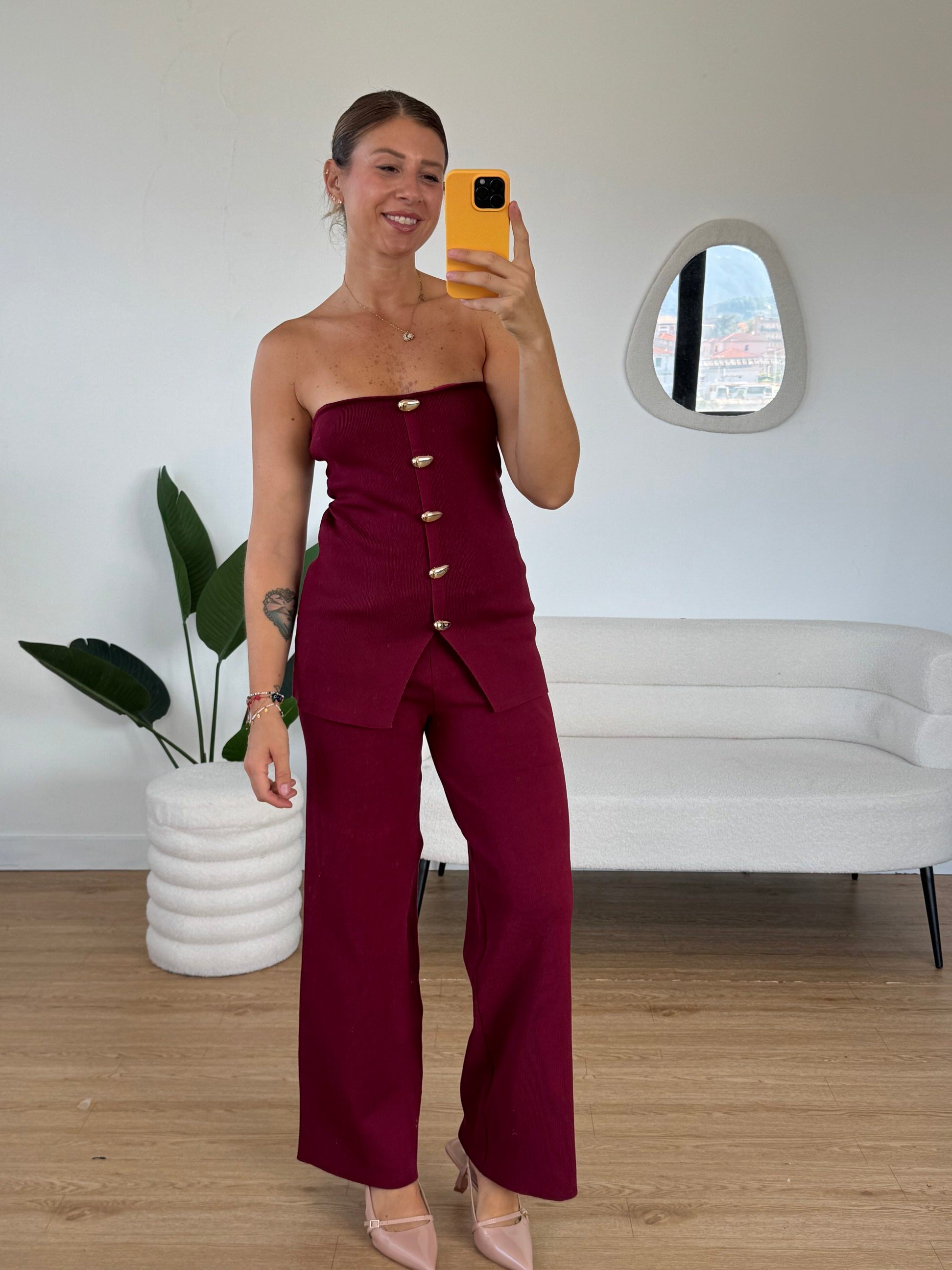 Completo in maglia top senza spalline