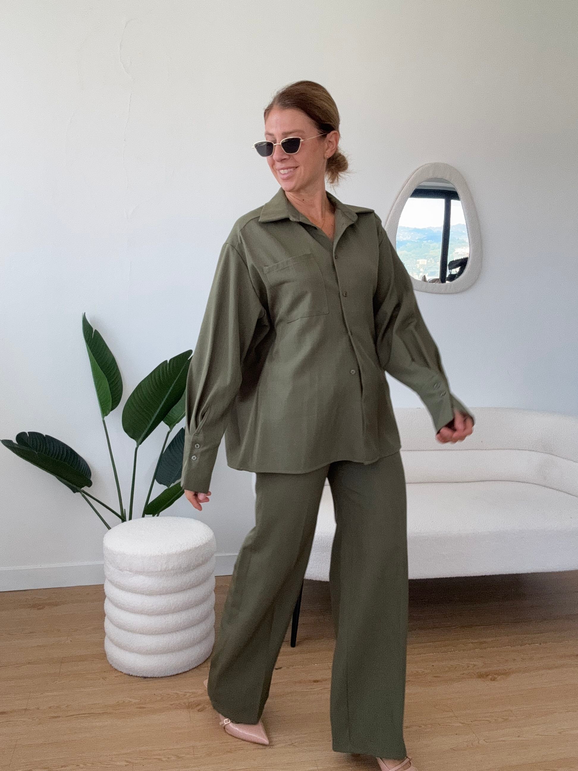 Completo maxi camicia regolabile