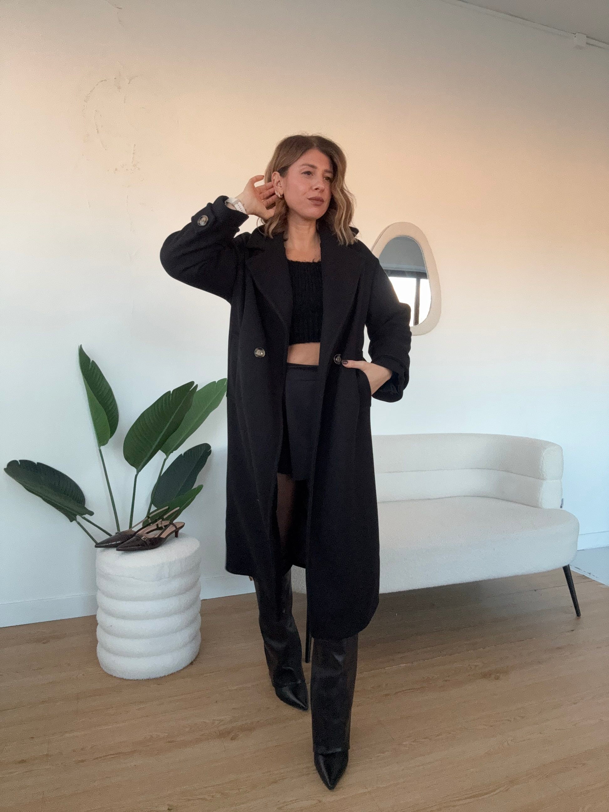 Cappotto lungo dettaglio bottone