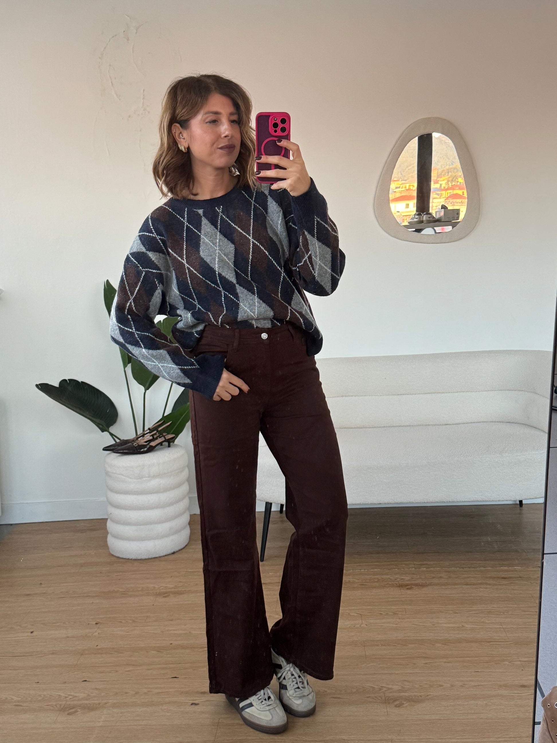 Maglione a quadri blue