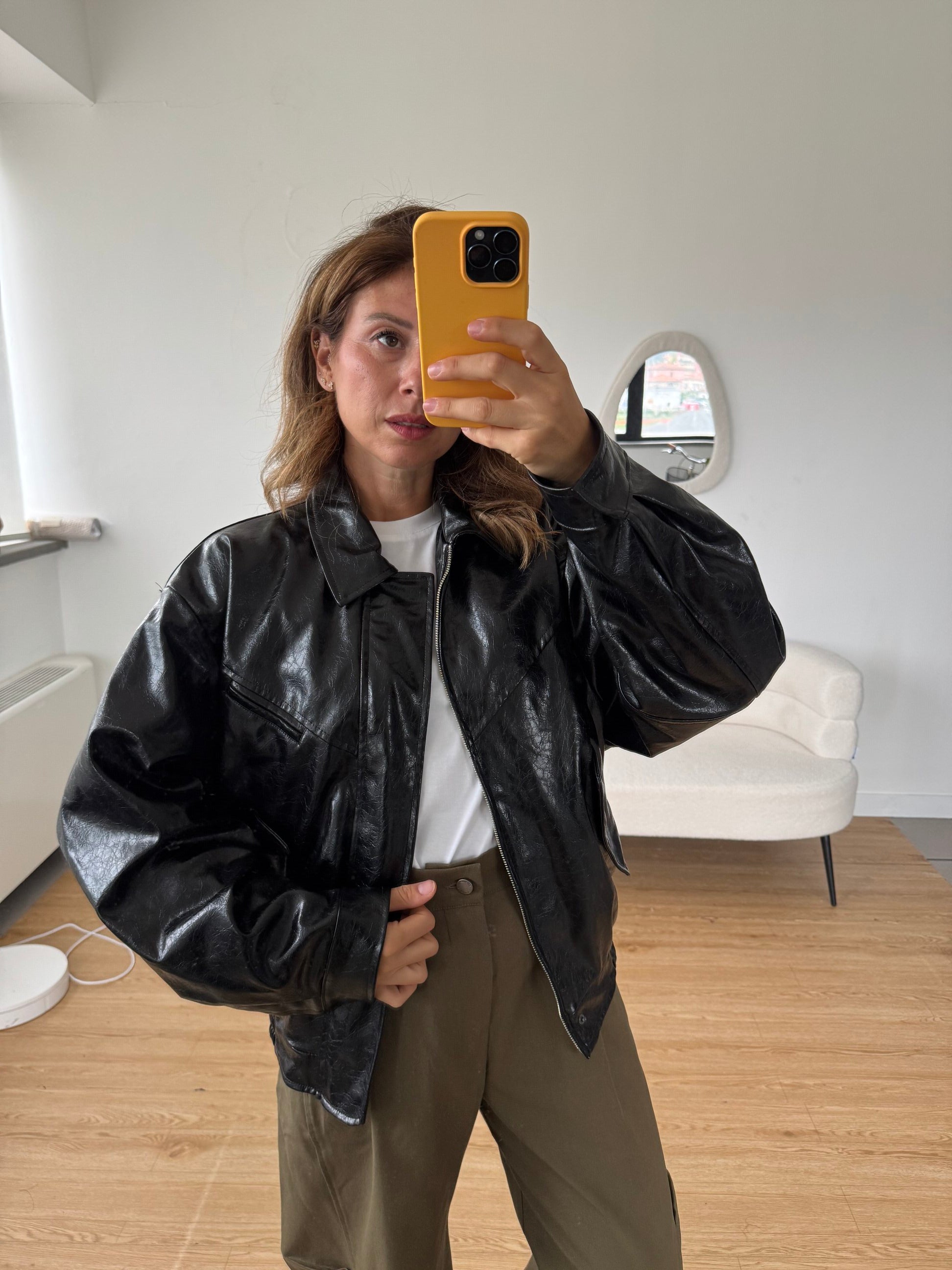 Bomber oversize effetto vintage by Lumina