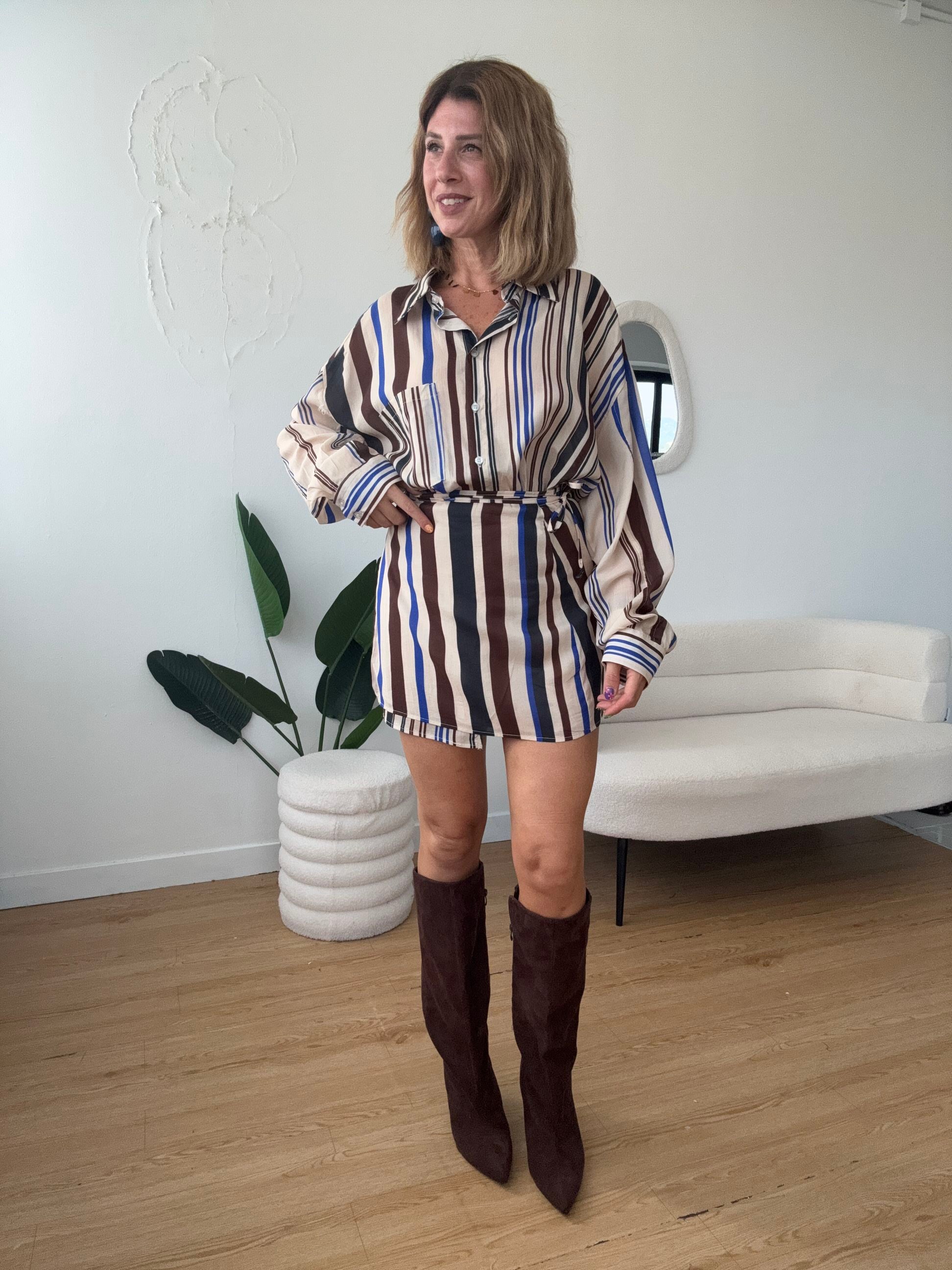 LUMINA- Camicia a righe completo Marzia