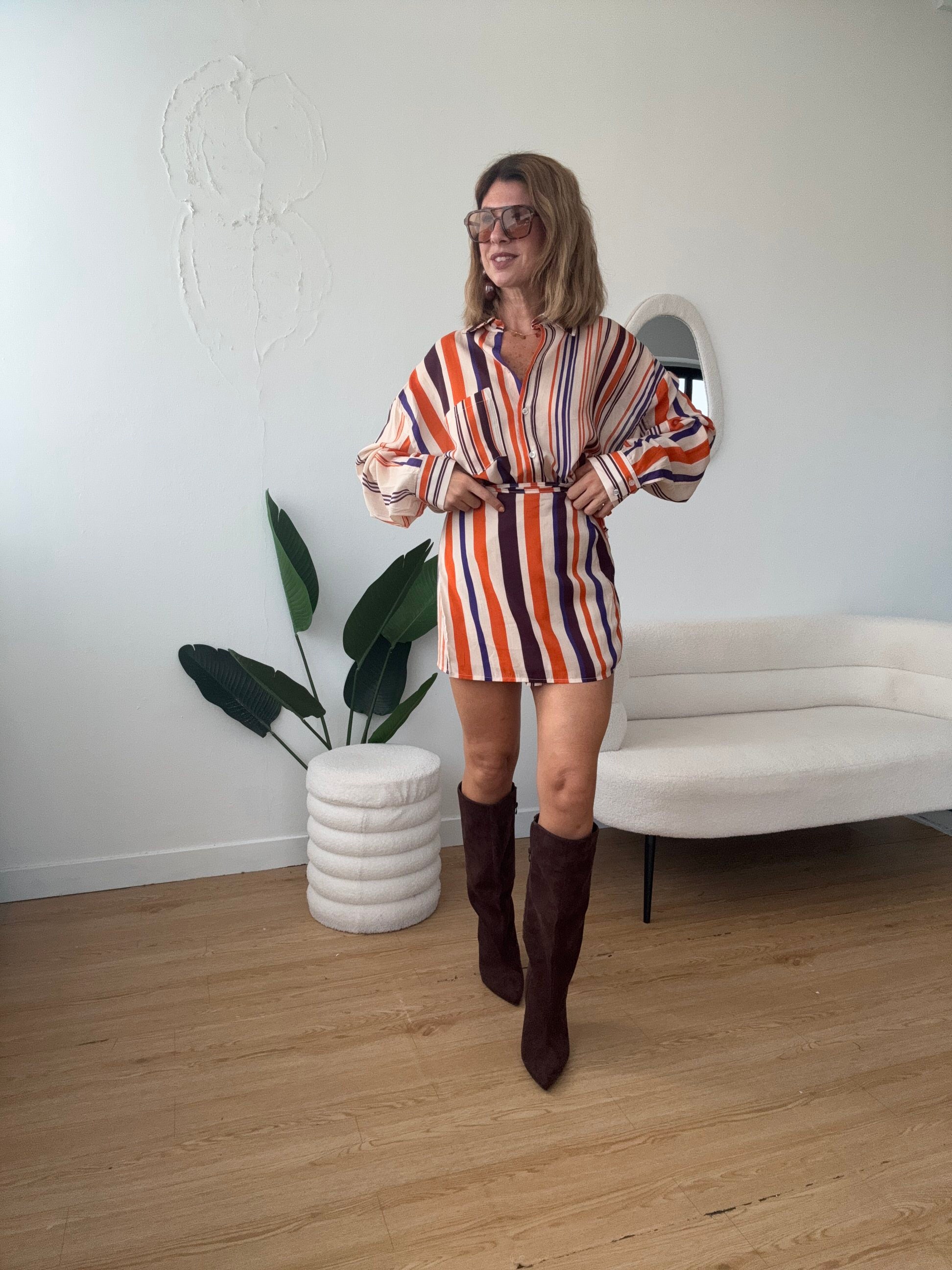 LUMINA- Camicia a righe completo Marzia