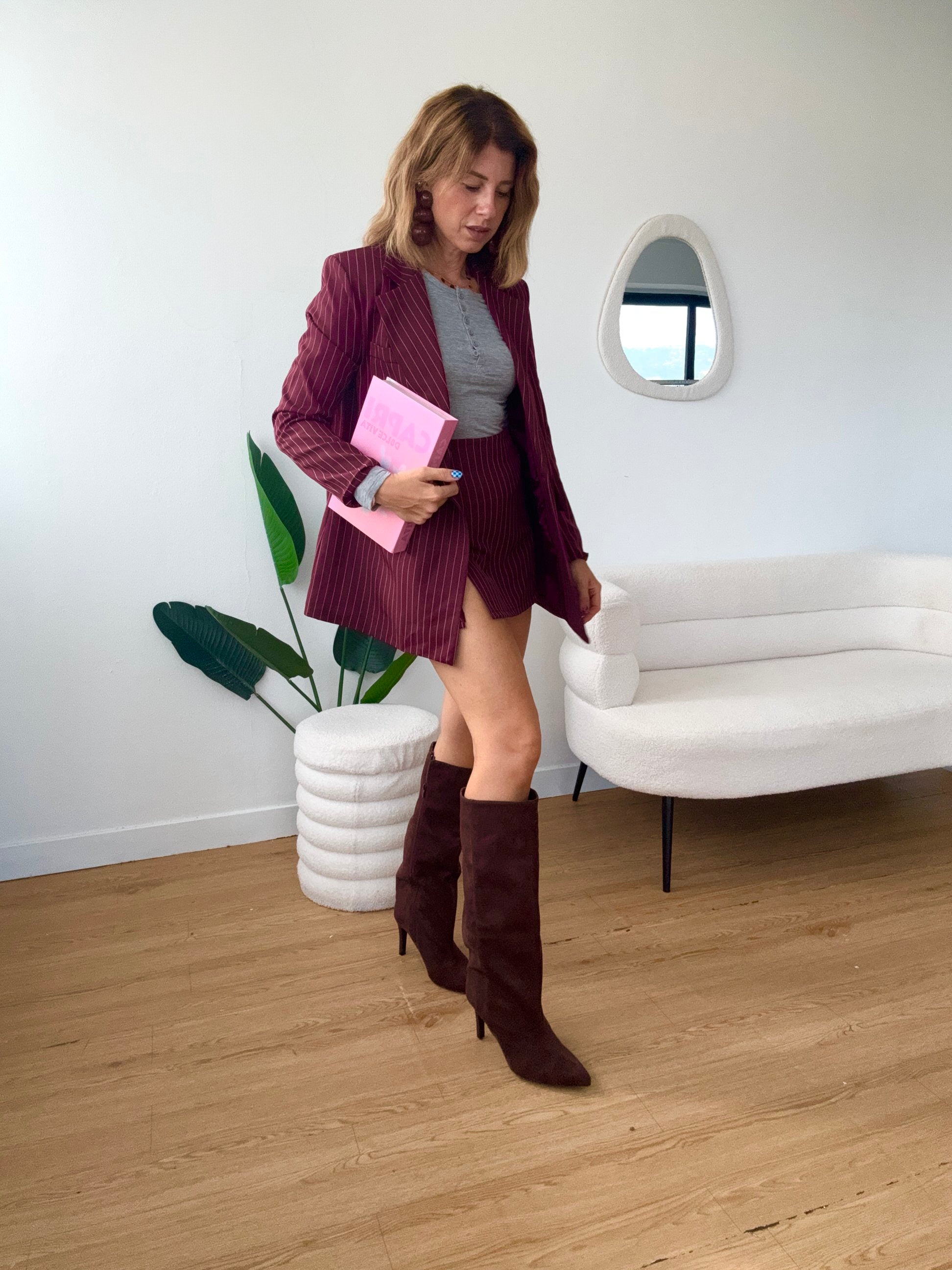Blazer gessato doppio petto completo office
