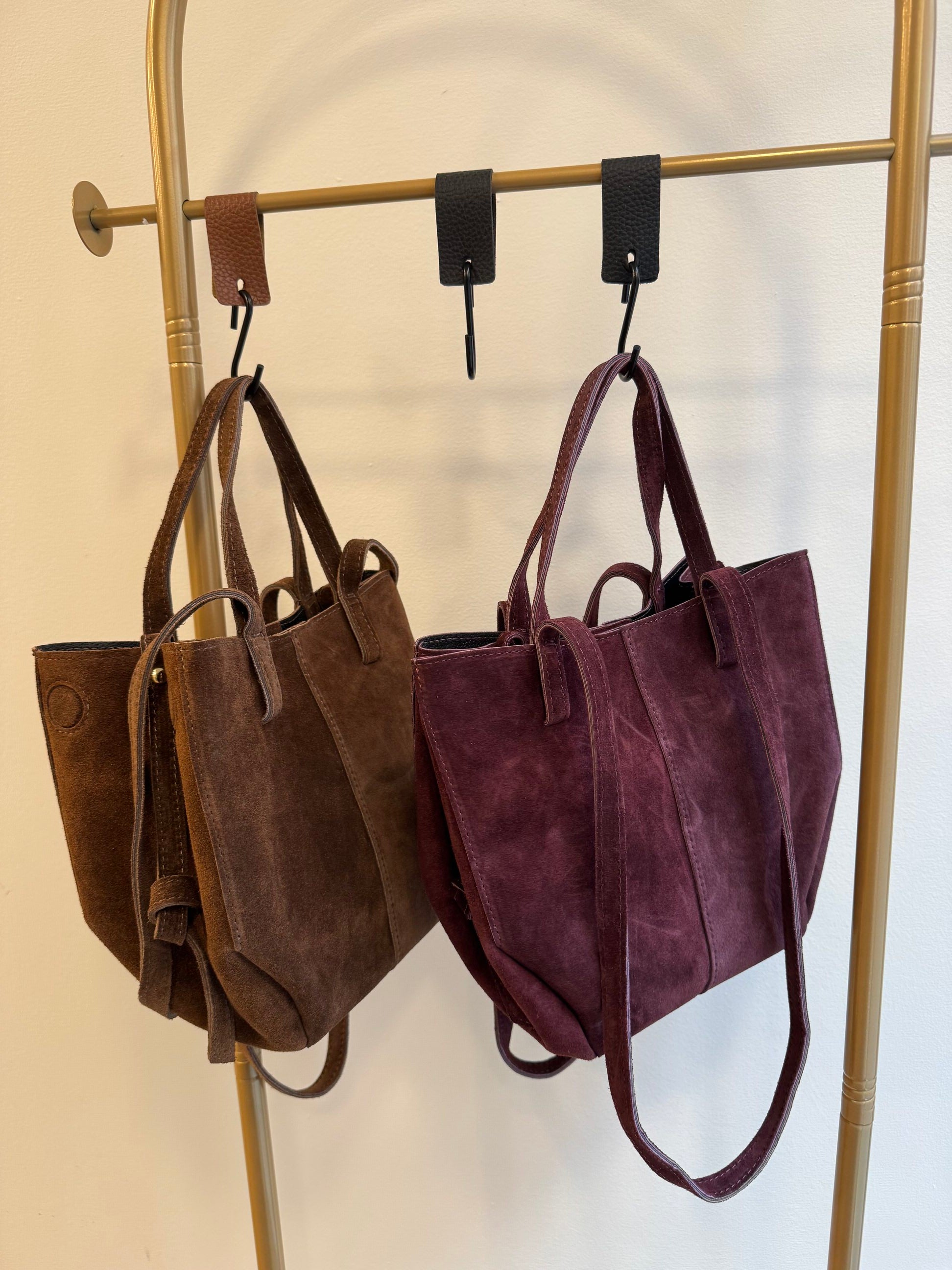 Borsa scamosciata doppia tracolla