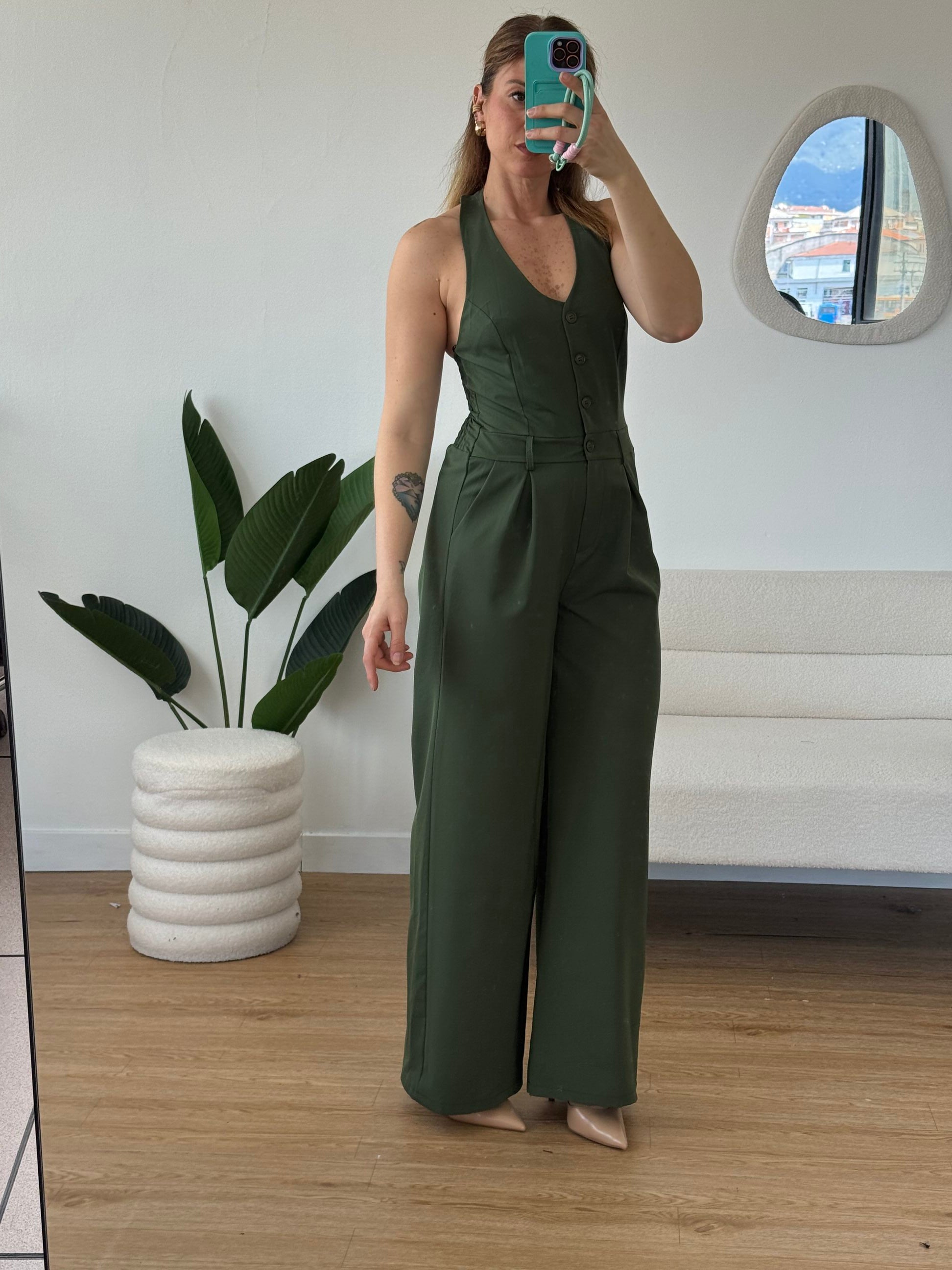 Tuta intera gilet pantaloni palazzo