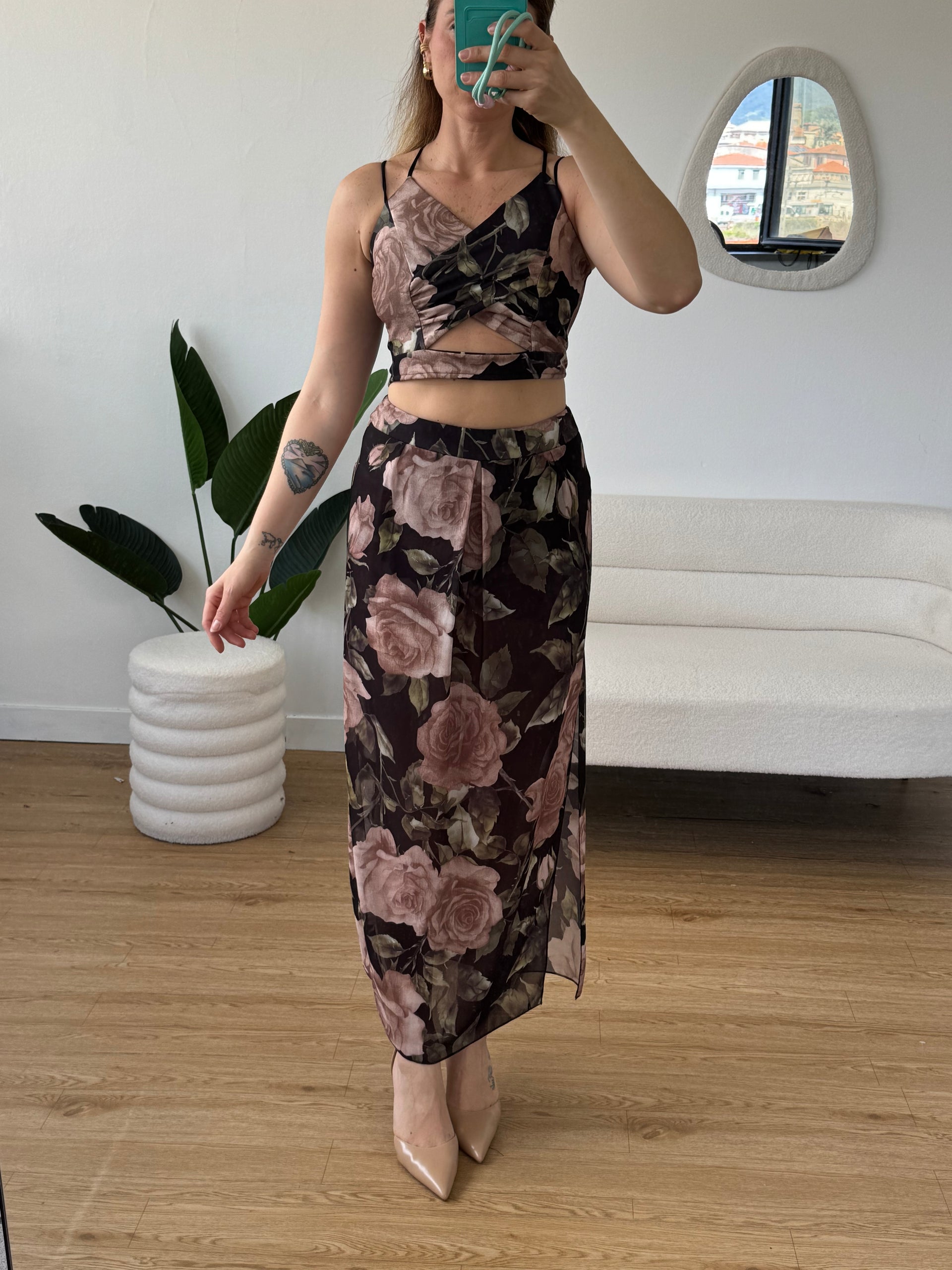 Fiori Set Coordinati Gonna E Top Completo Top Gonna Con Shorts A Fiori