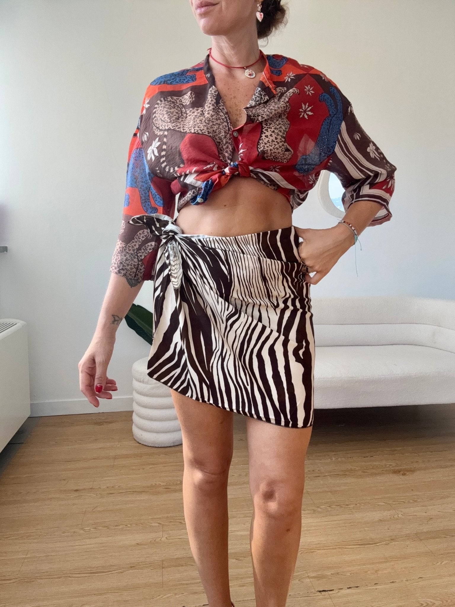 Gonna pare stampa zebrata marrone - G.Glamour