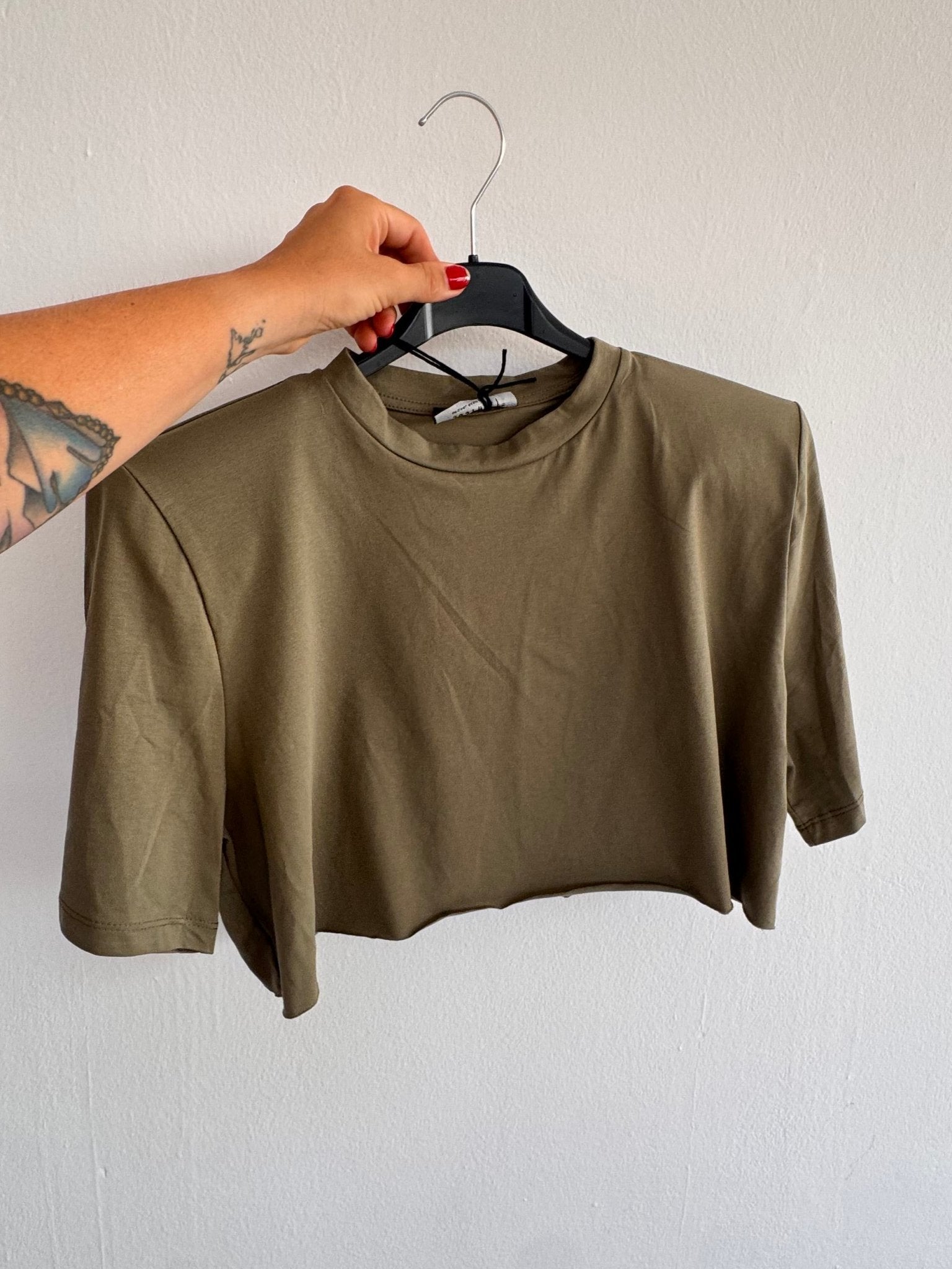 T-Shirt crop con spalline in cotone - G.Glamour