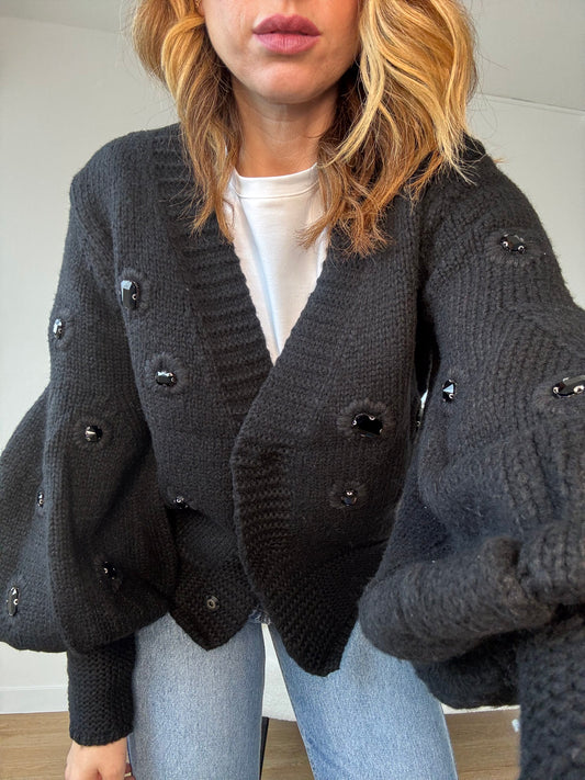 Cardigan gioiello nero