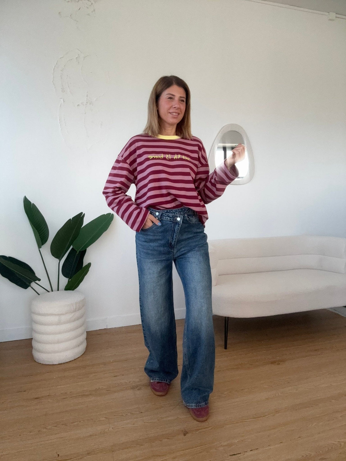 Maglia a righe con scritta - GGlam