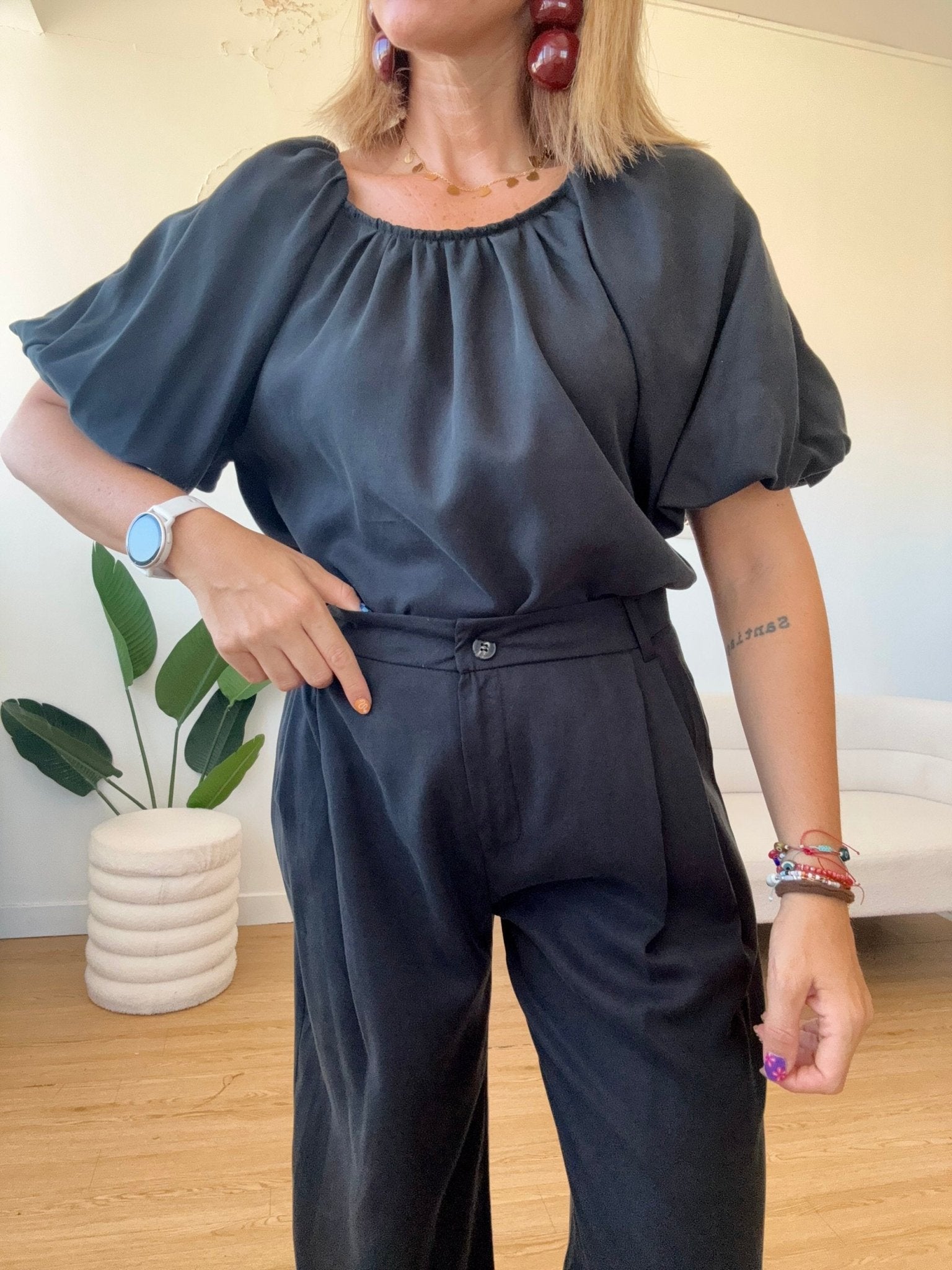 Blusa maniche a sbuffo completo Max - GGlam
