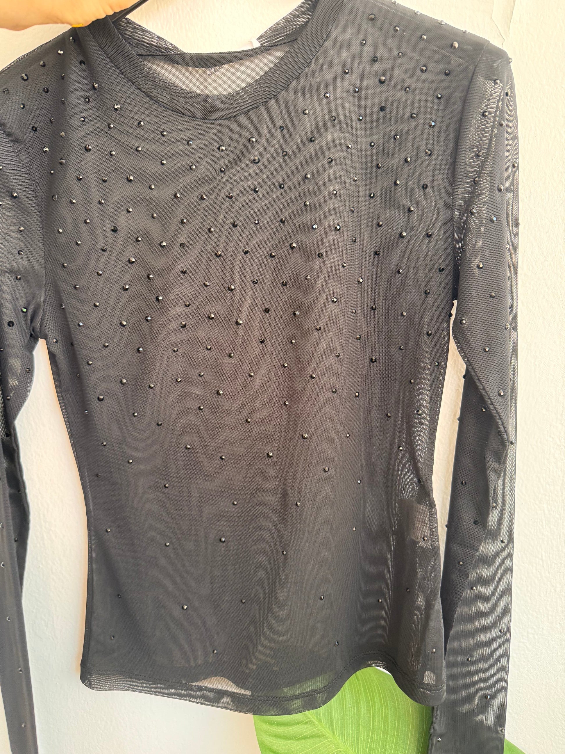 LUMINA- Maglia semitrasparente con brillantini