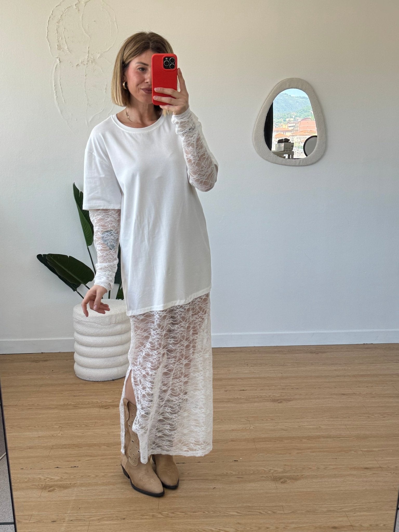 Maxi abito gonna in pizzo lungo - G.Glamour