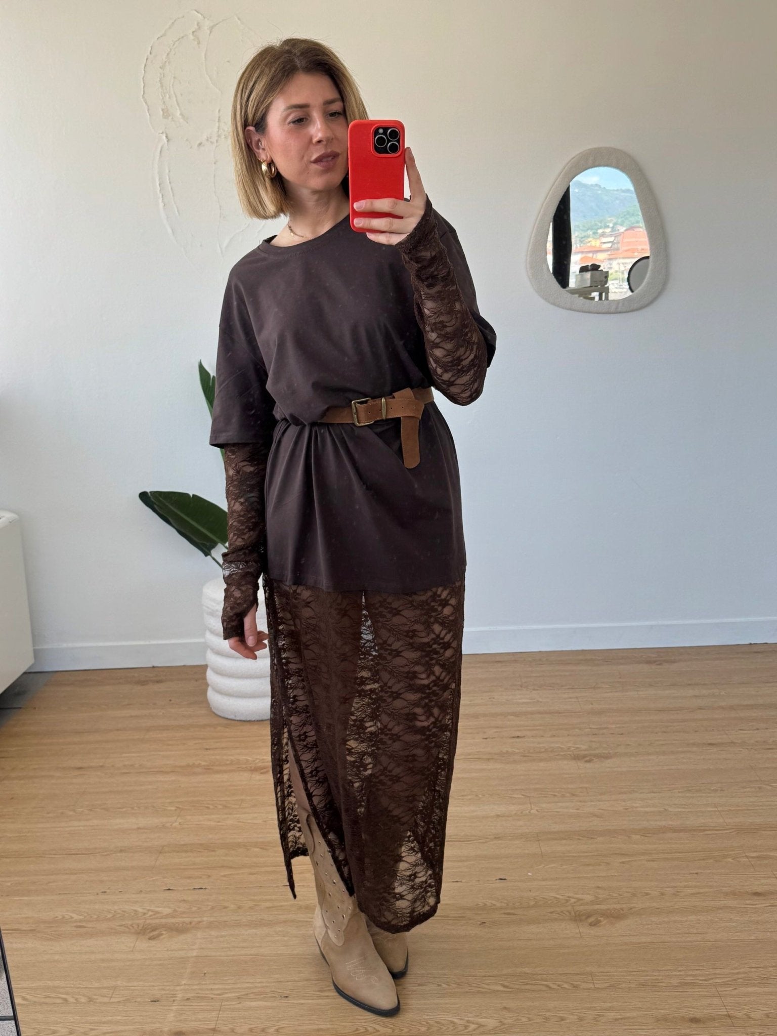 Maxi abito gonna in pizzo lungo - G.Glamour