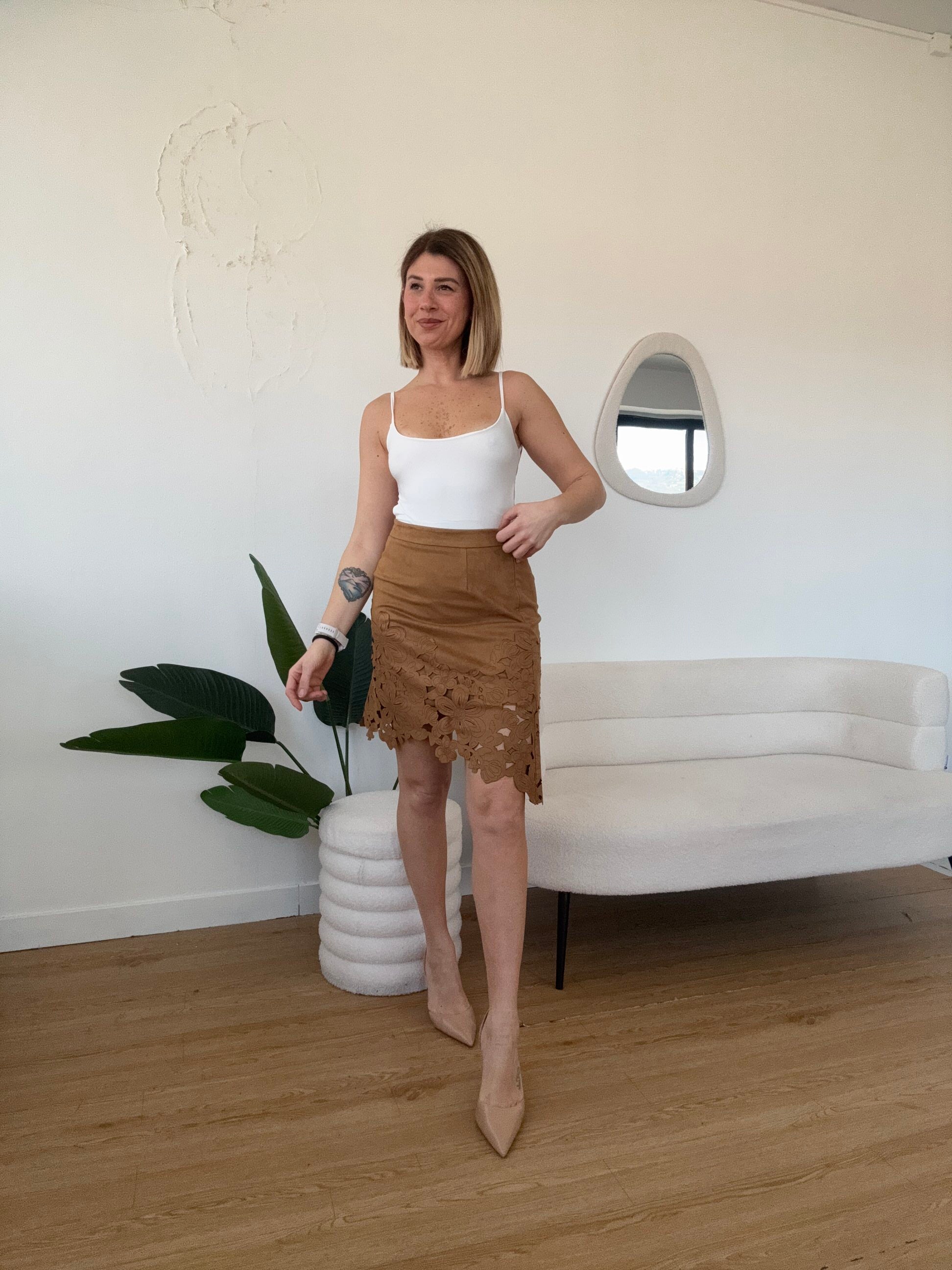 Gonna longuette scamosicata