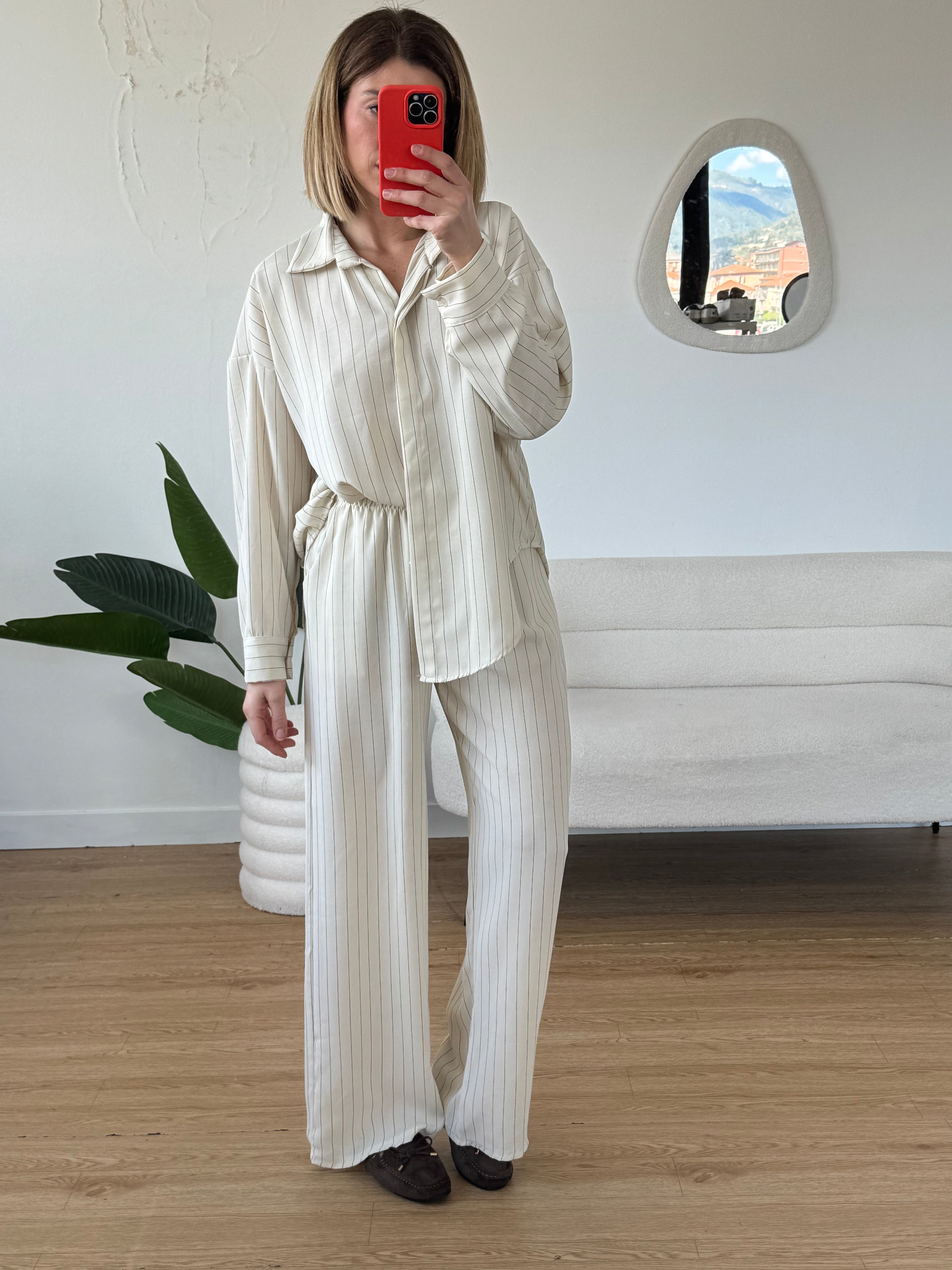 Completo gessato camicia e jogger