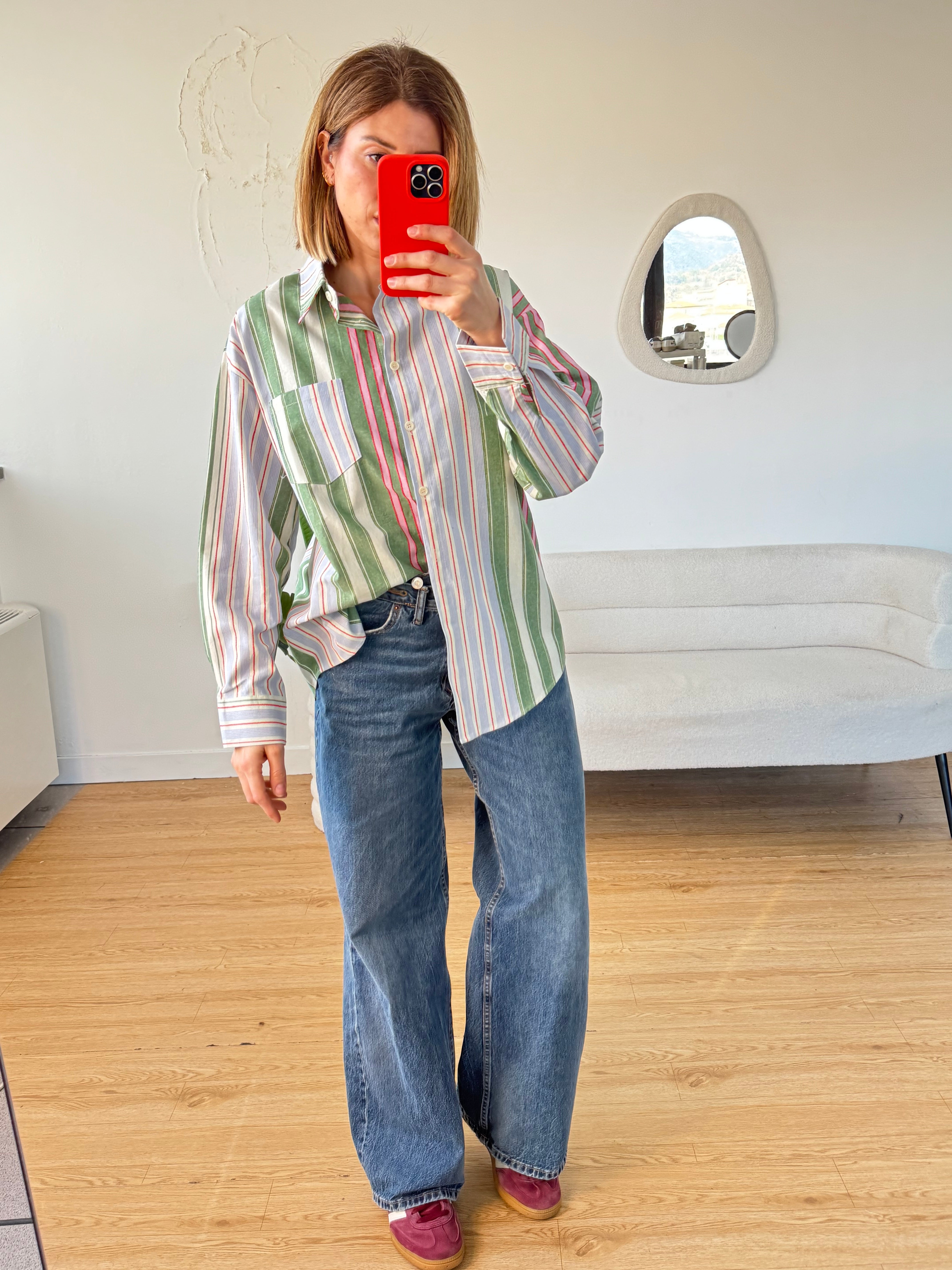 Camicia a righe multicolor oversize