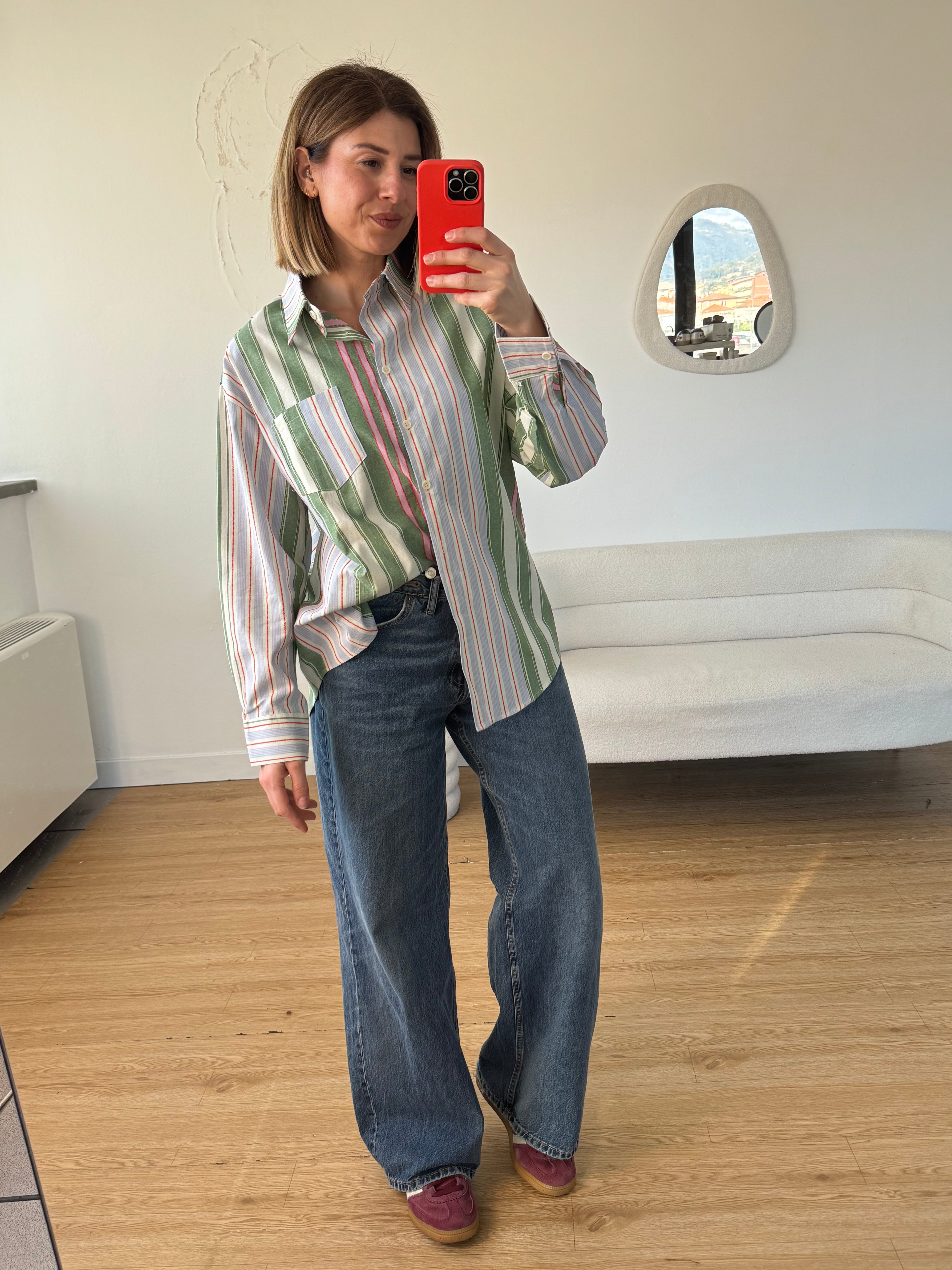 Camicia a righe multicolor oversize