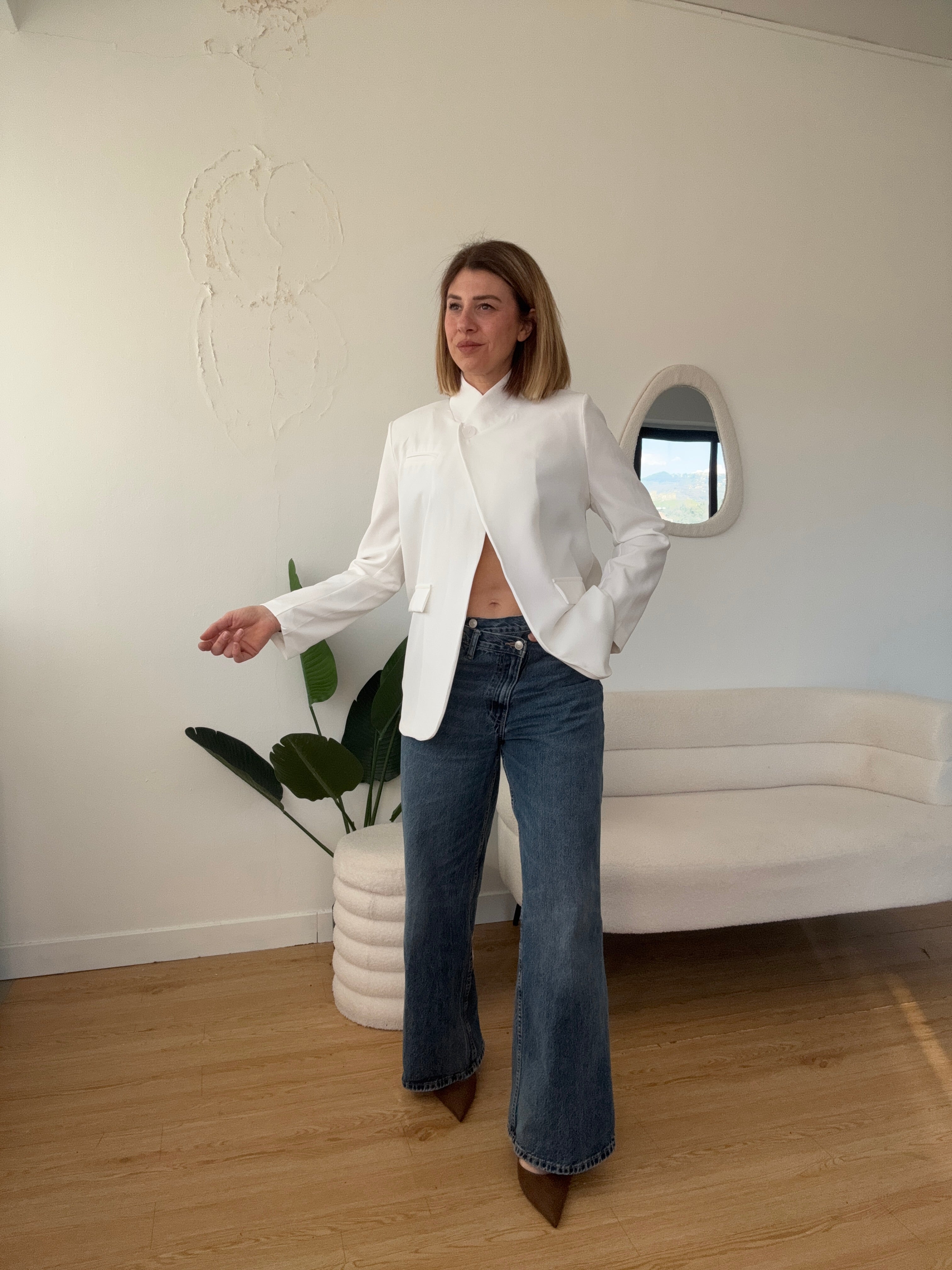 Blazer con spacco mezzo collo colori spring