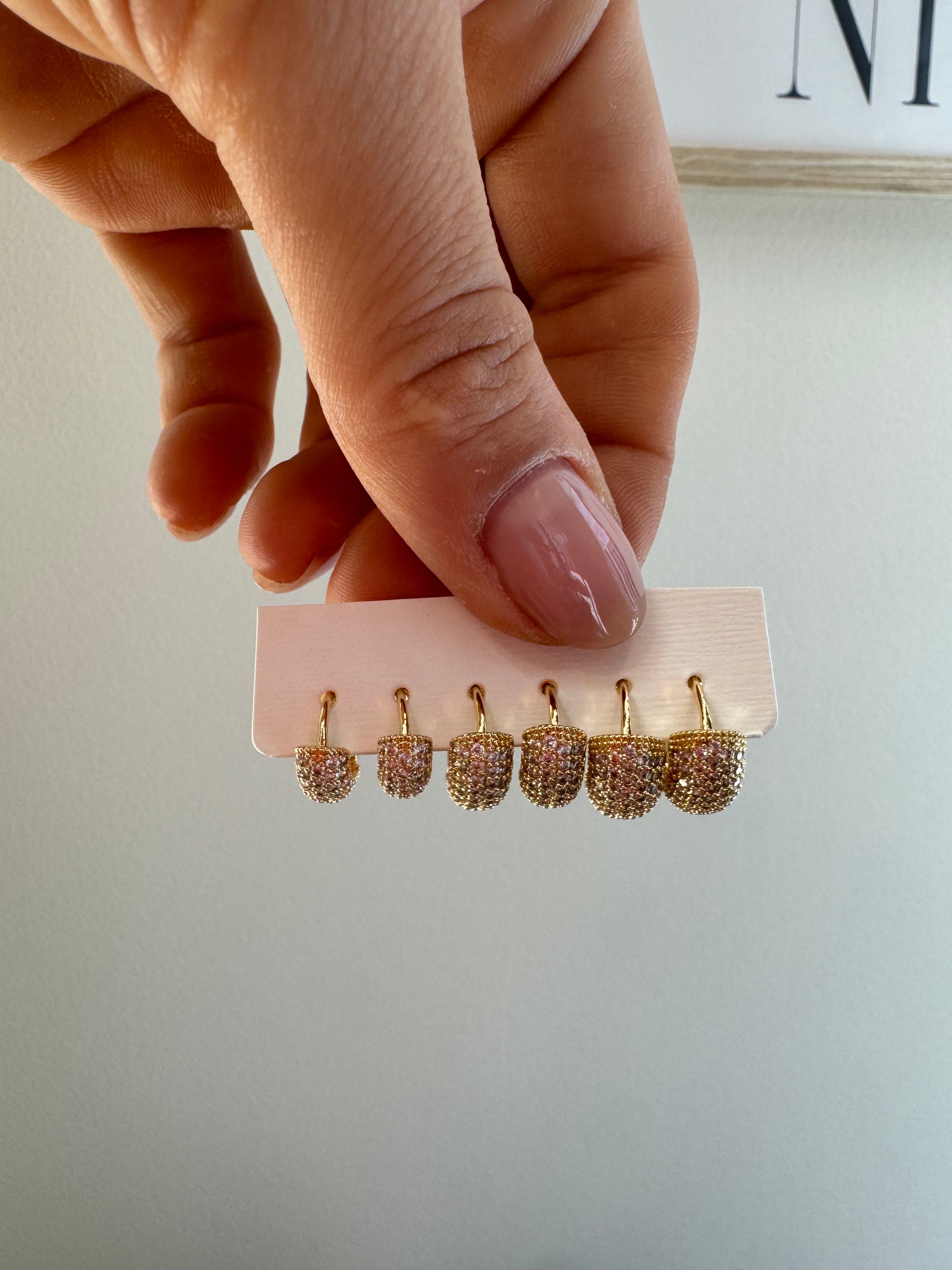 Set tris orecchini con strass