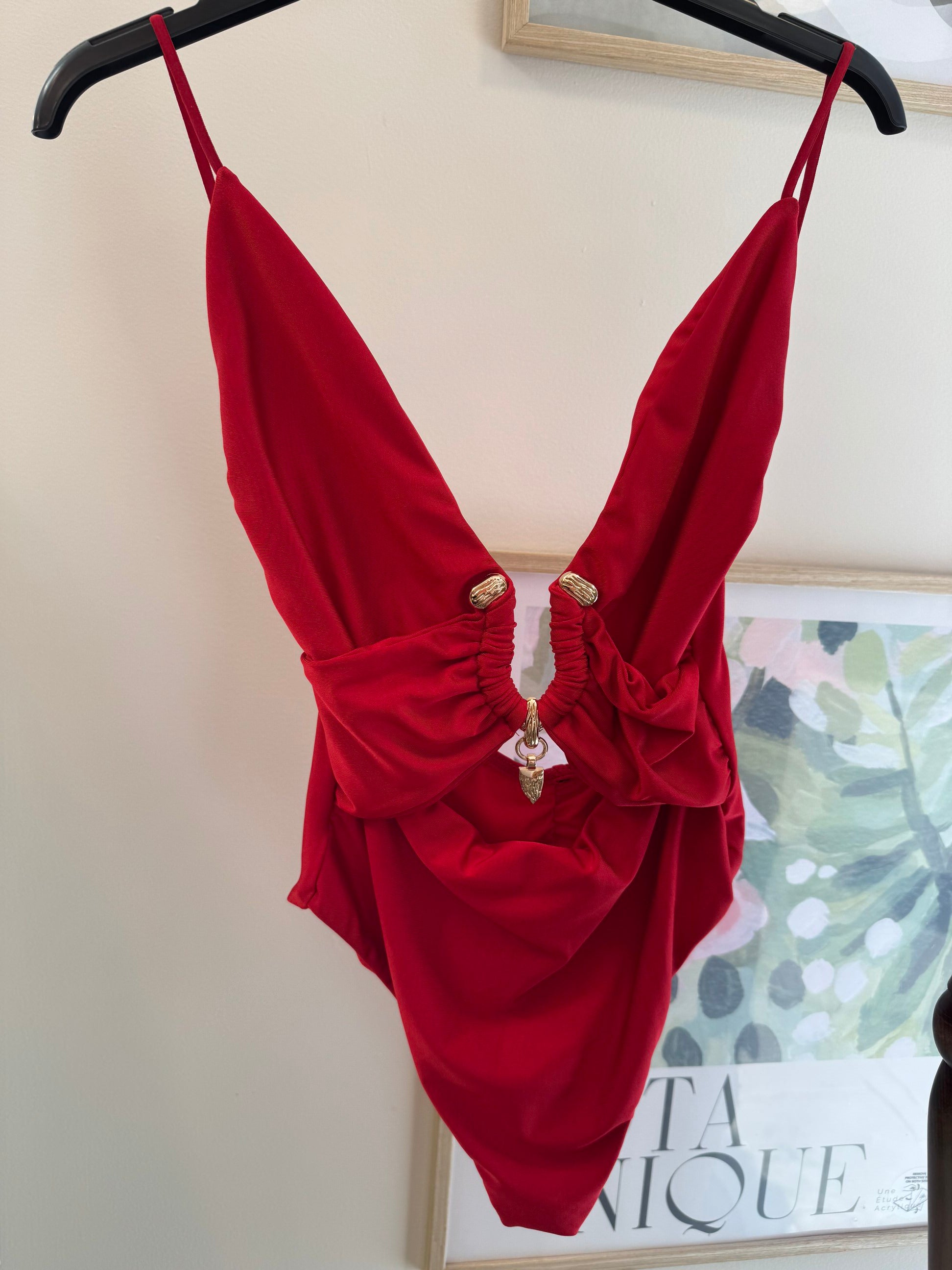 Bikini intero scollato applicazioni oro