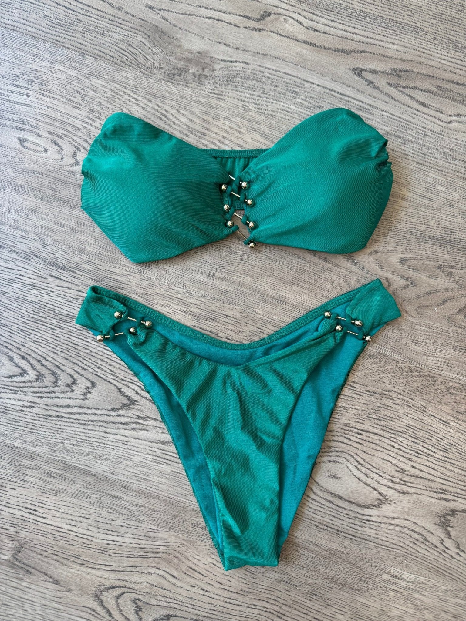 Bikini a fascia con applicazioni dorate - G.Glamour
