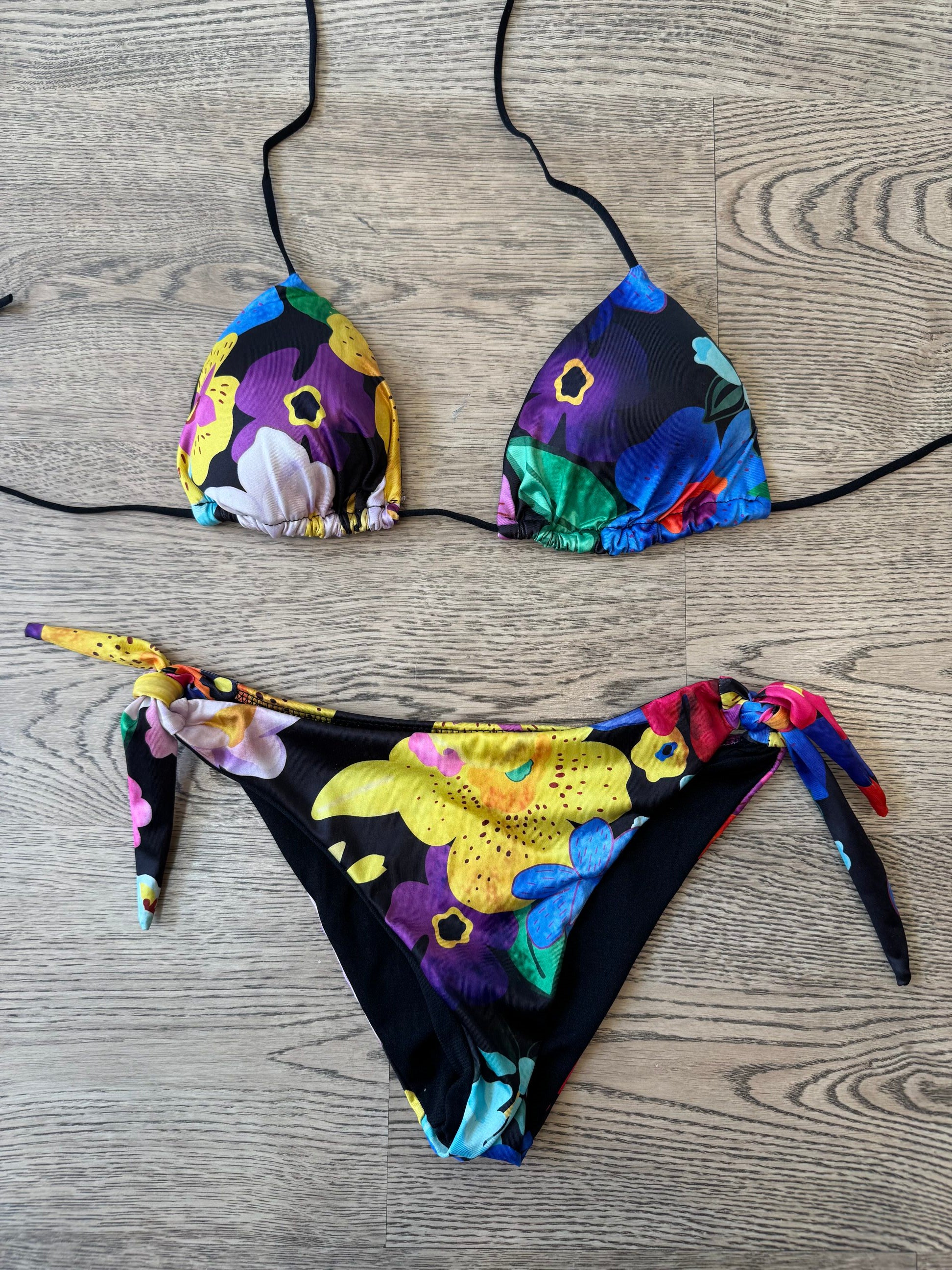 Bikini triangolo fantasia fiori