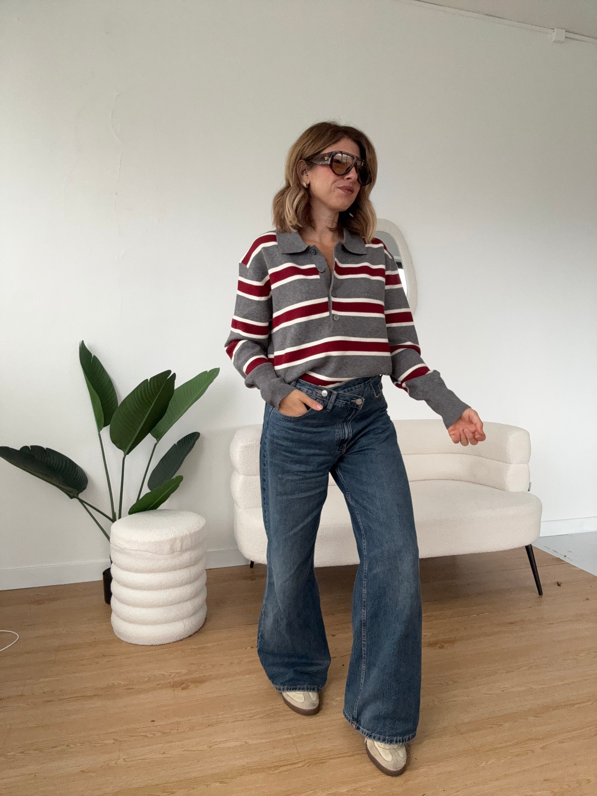 Maglioncino polo  a righe