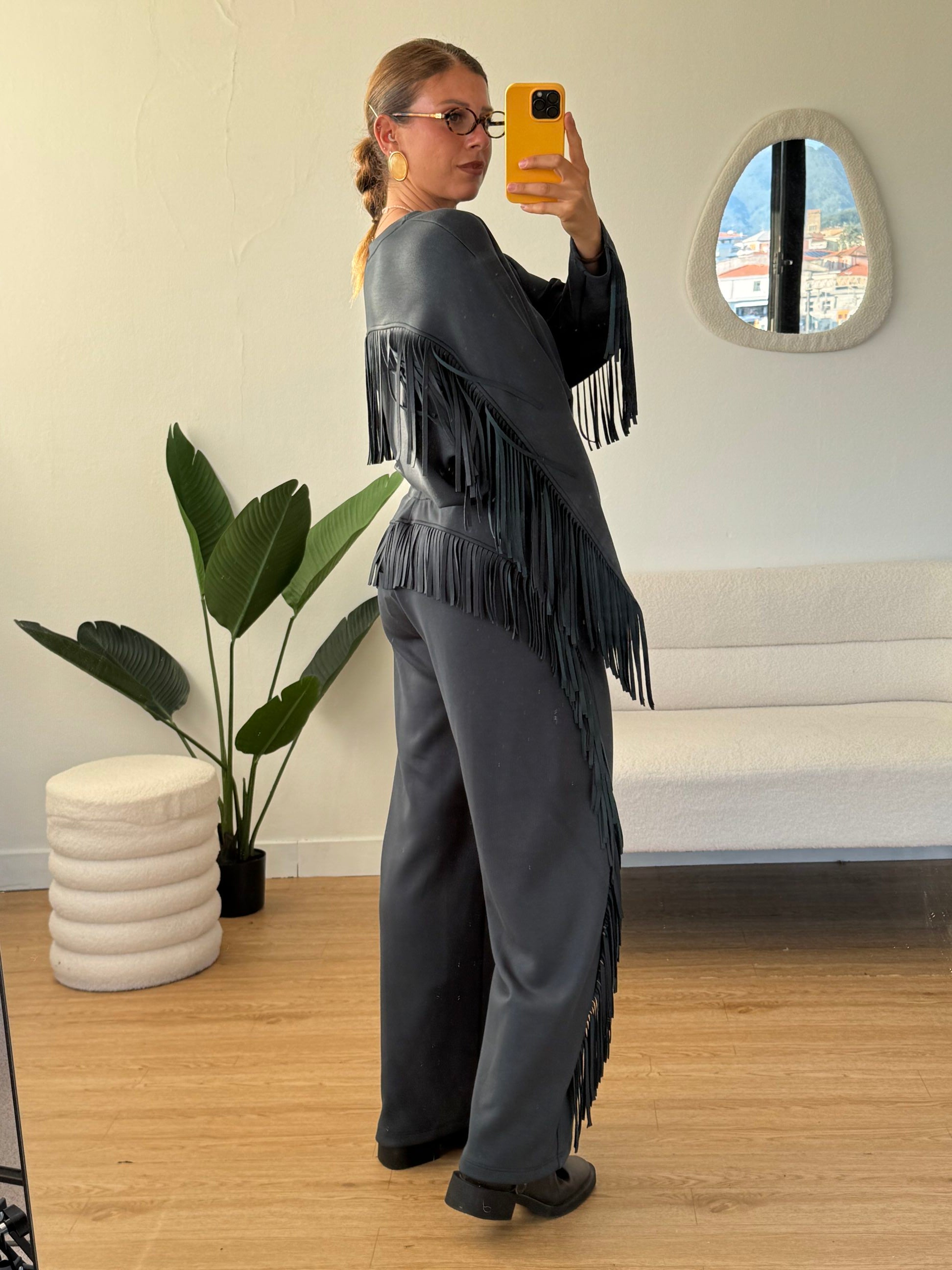 Pantaloni tuta con frange By Lumina