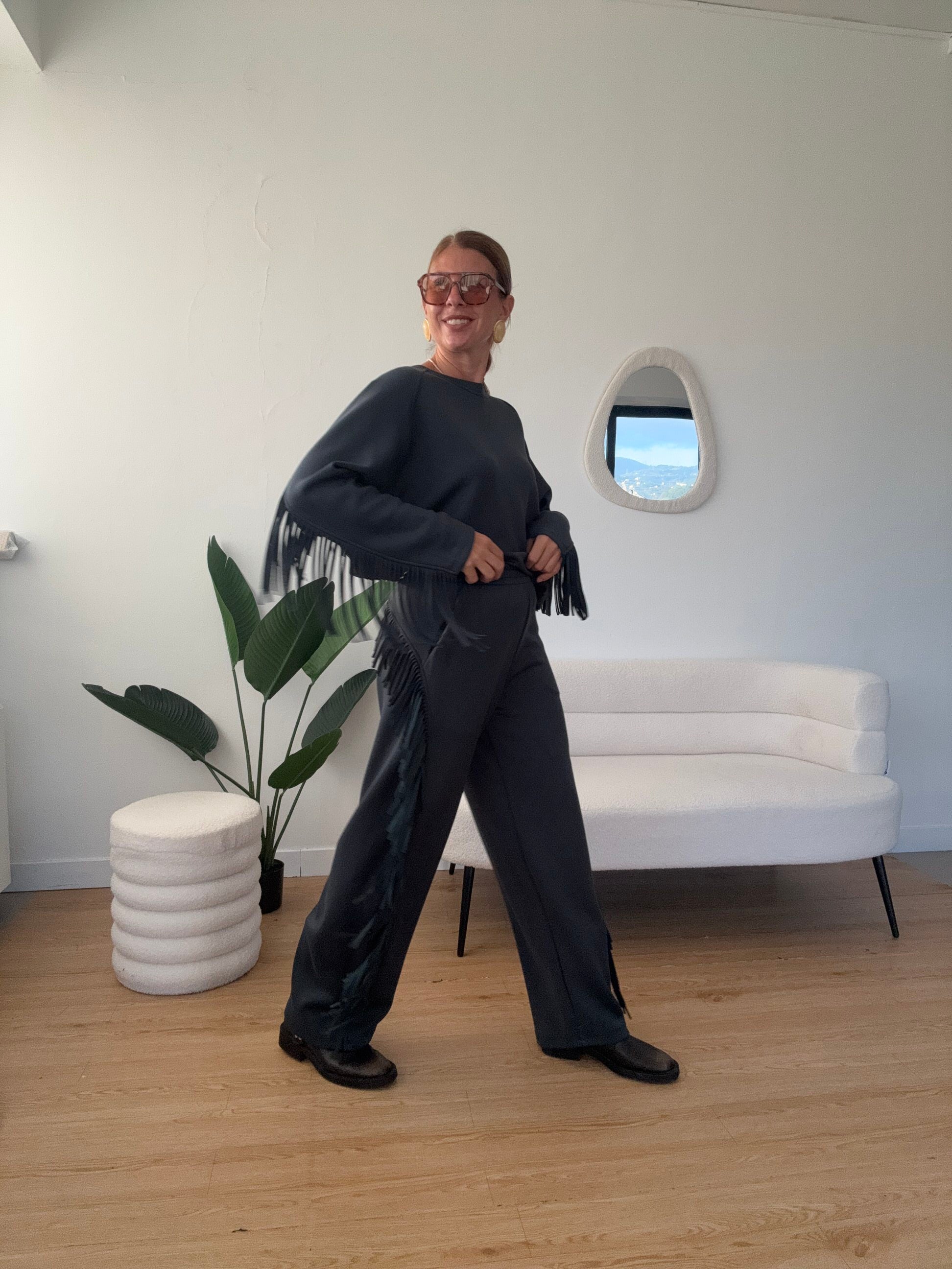 Pantaloni tuta con frange By Lumina