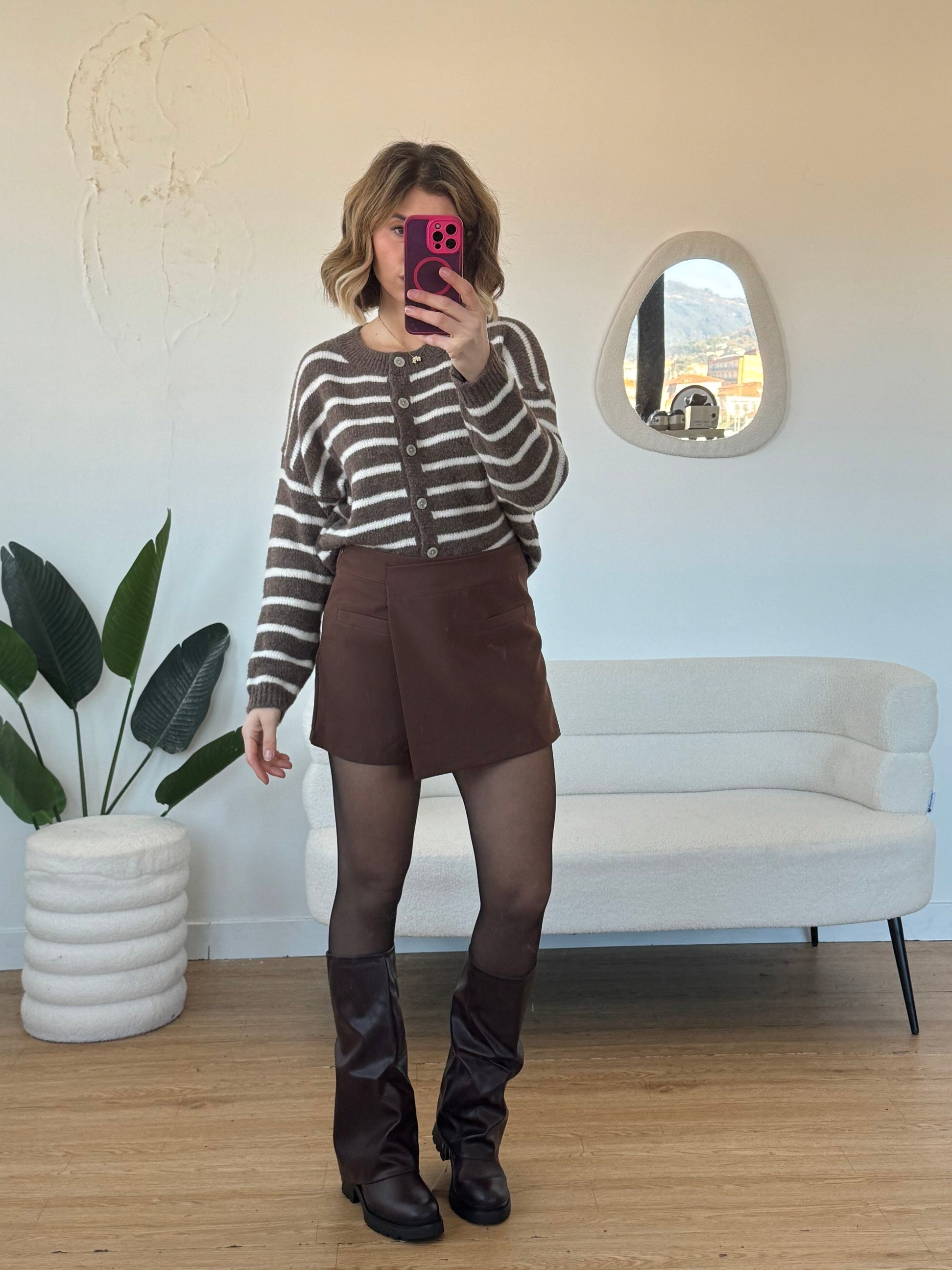 Cardigan a righe mini