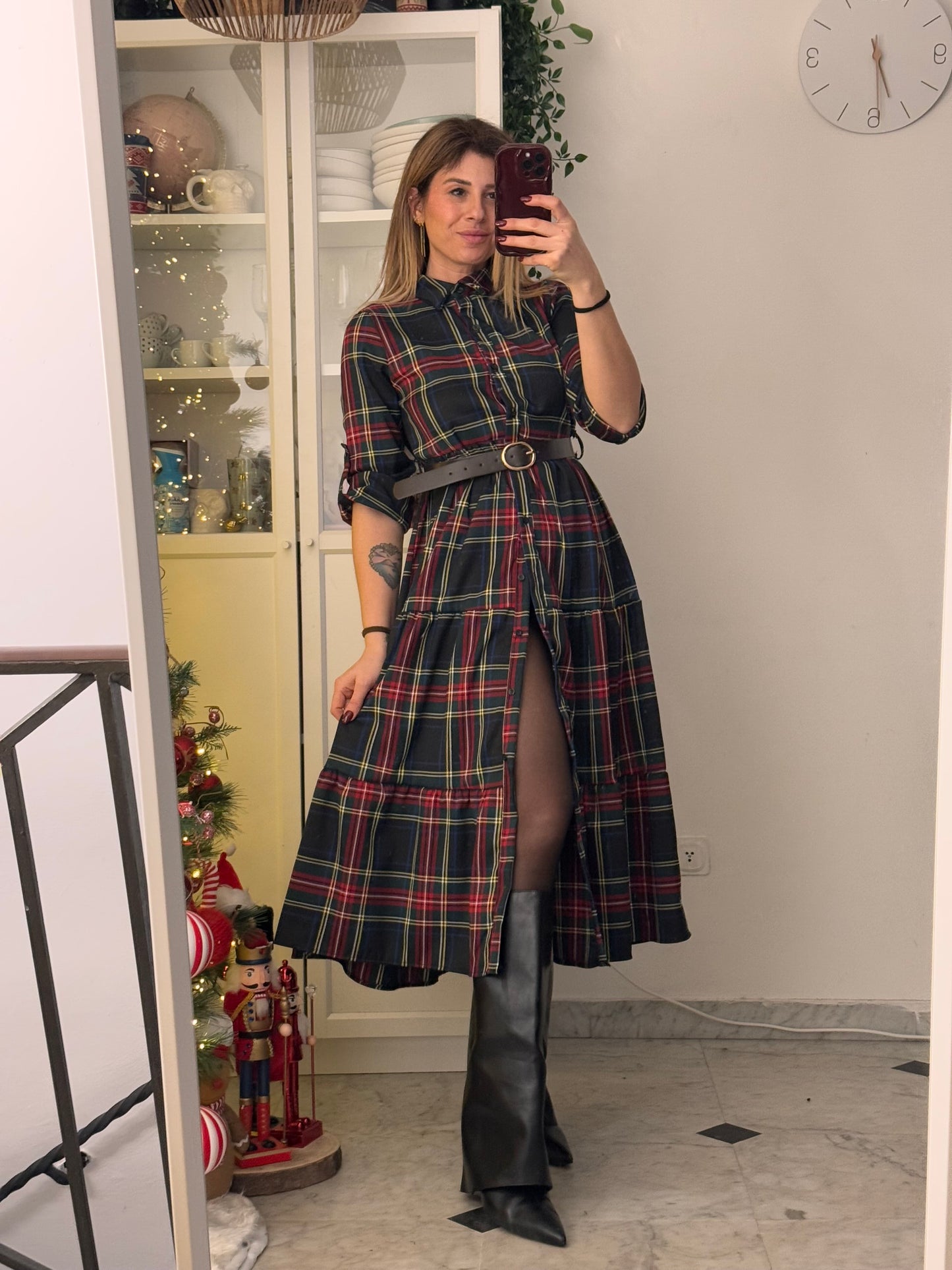 Chemisier tartan lungo