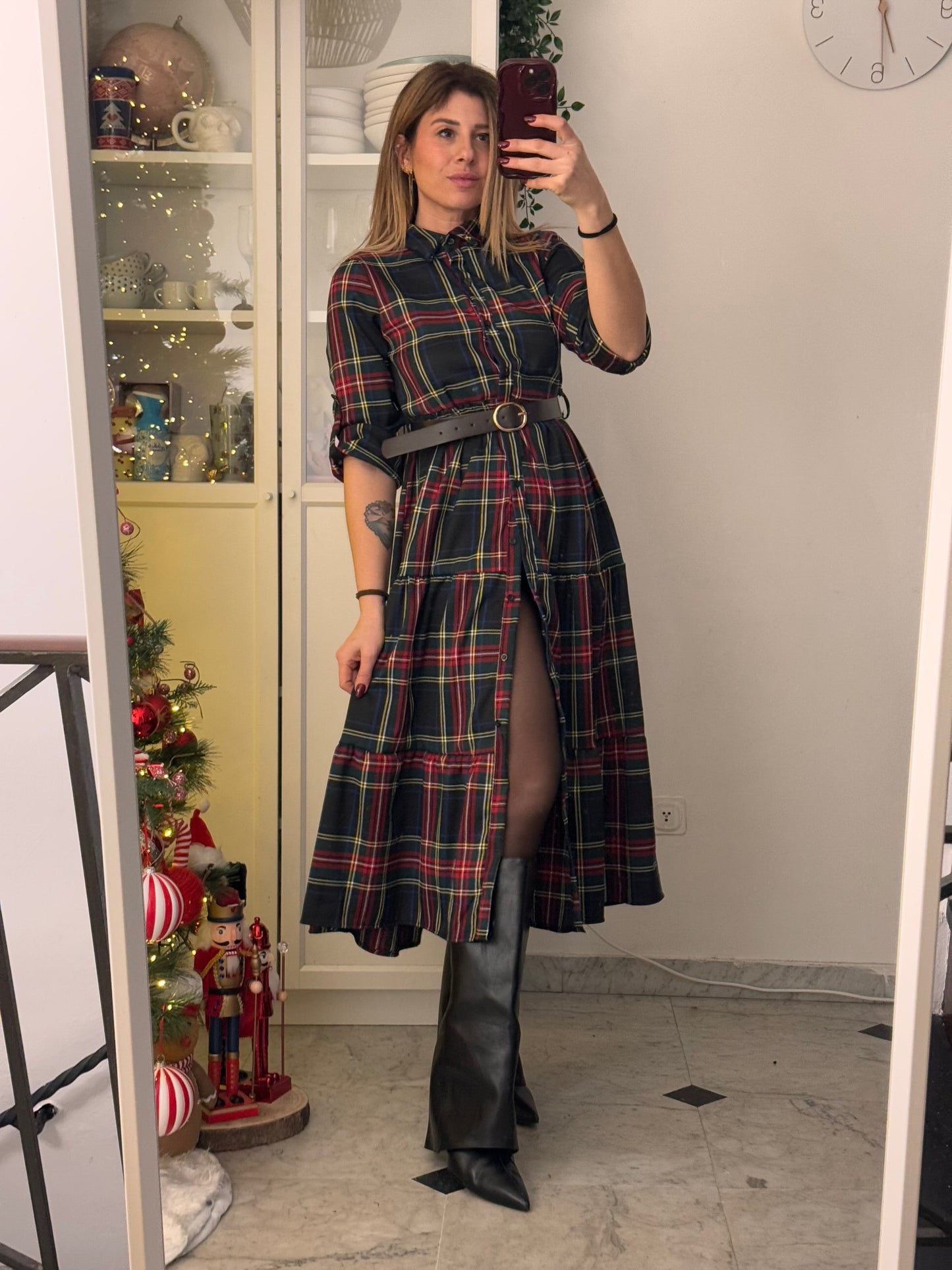 Chemisier tartan lungo