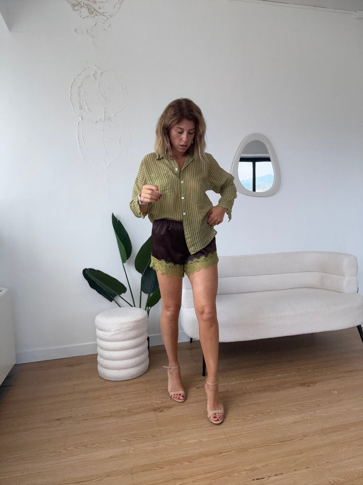 Shorts effetto seta in pizzo - G.Glamour