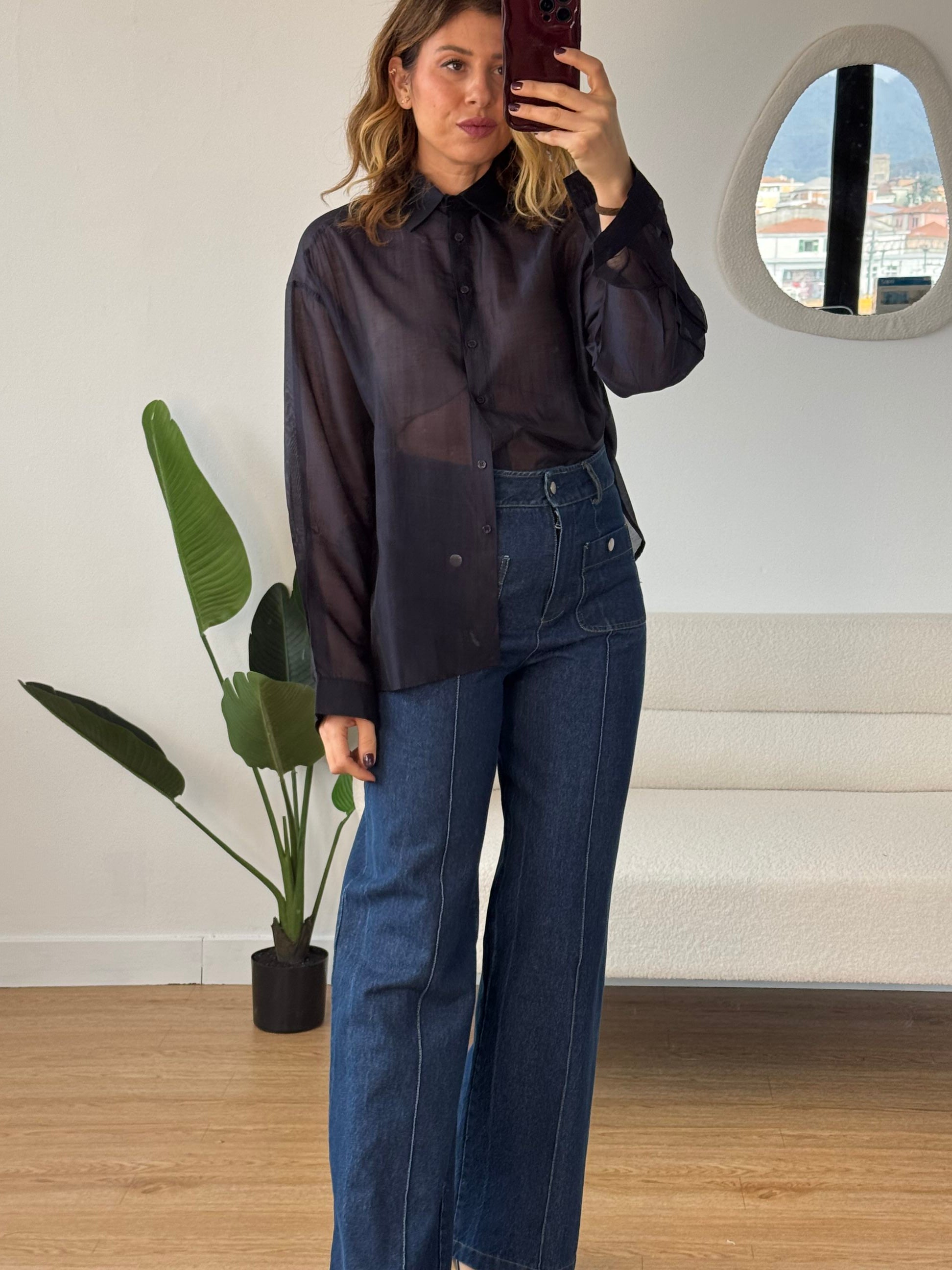 Camicia Semitrasparente