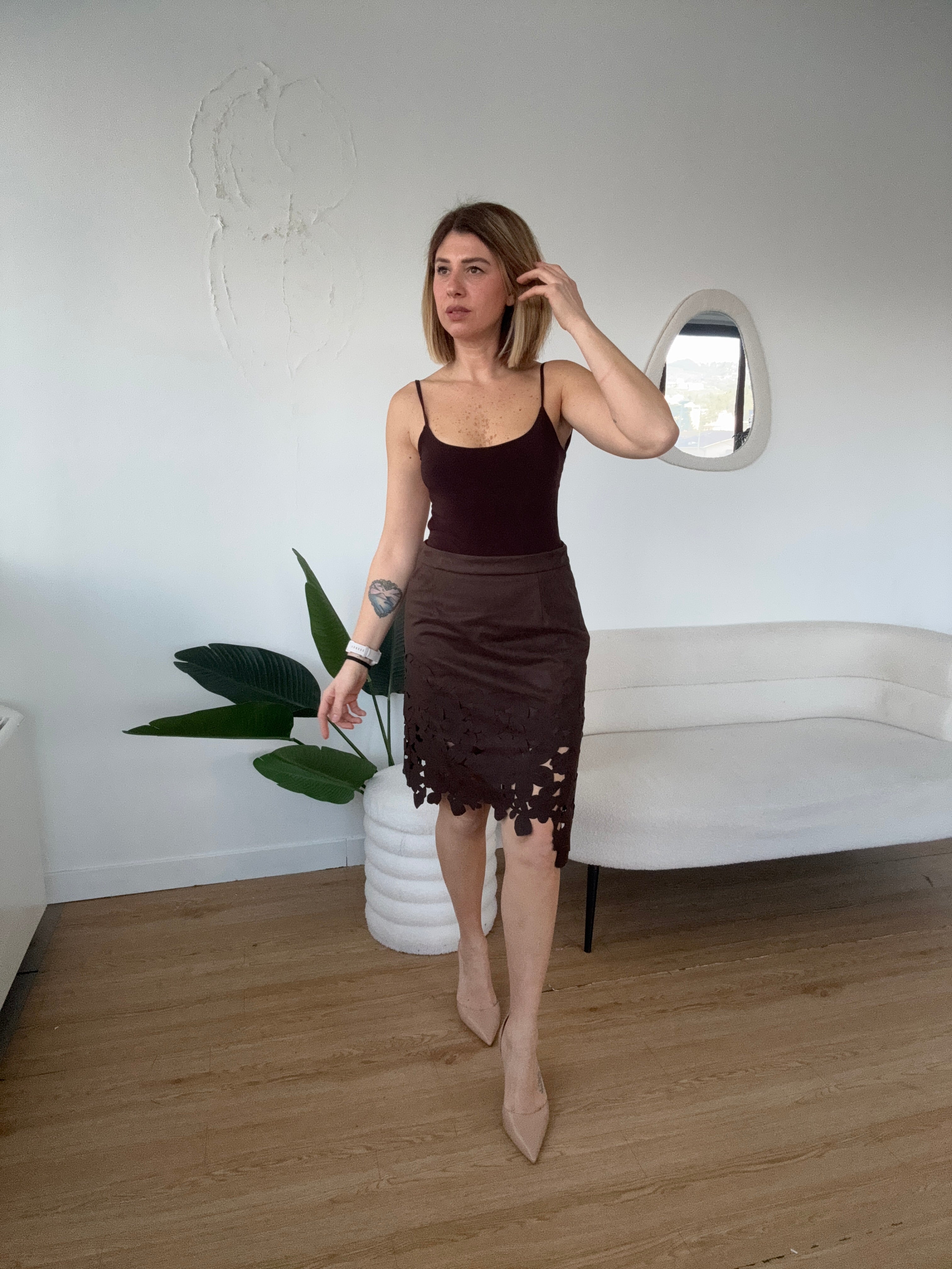 Gonna longuette scamosicata