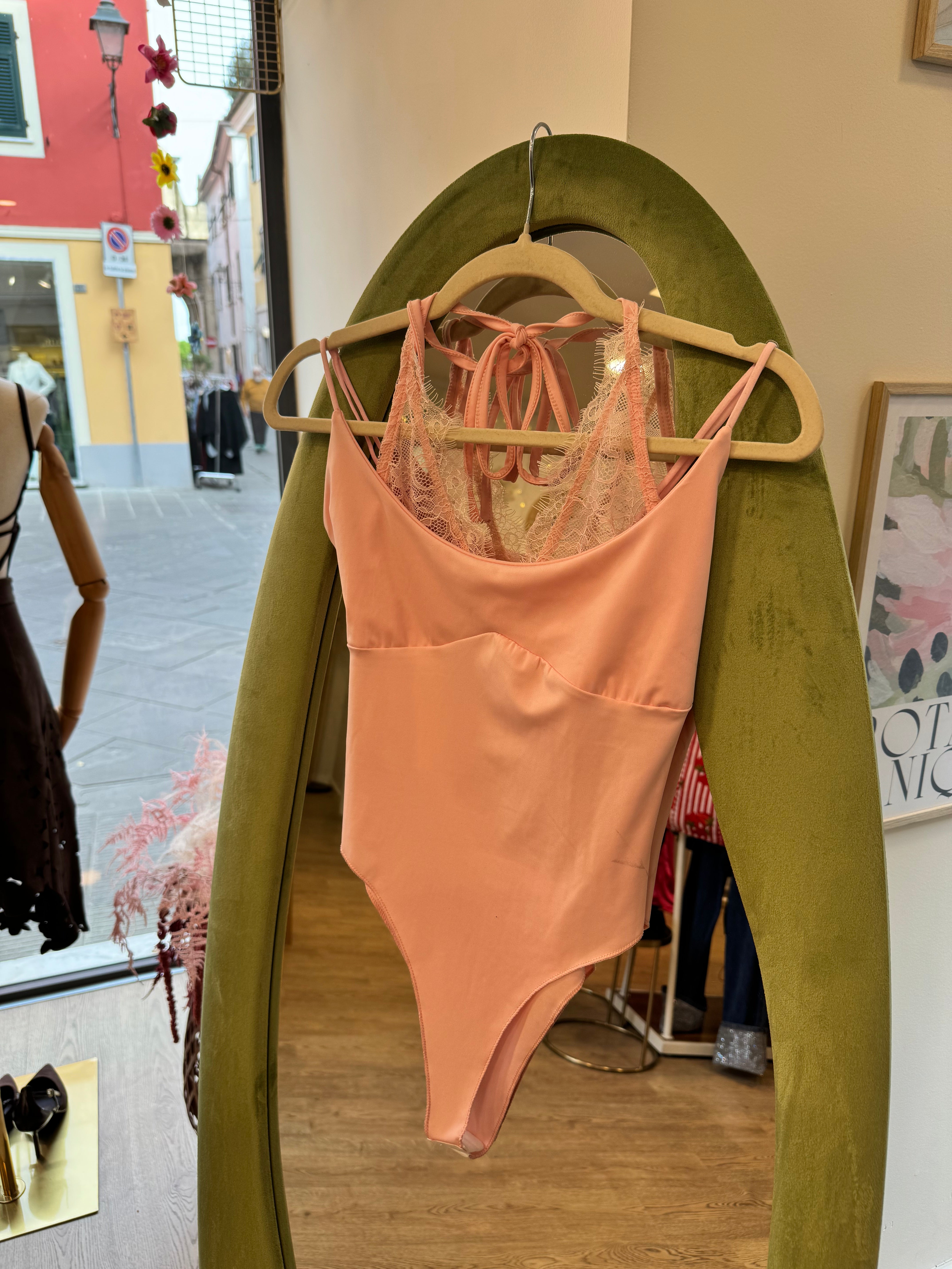 Body canotta con pizzo