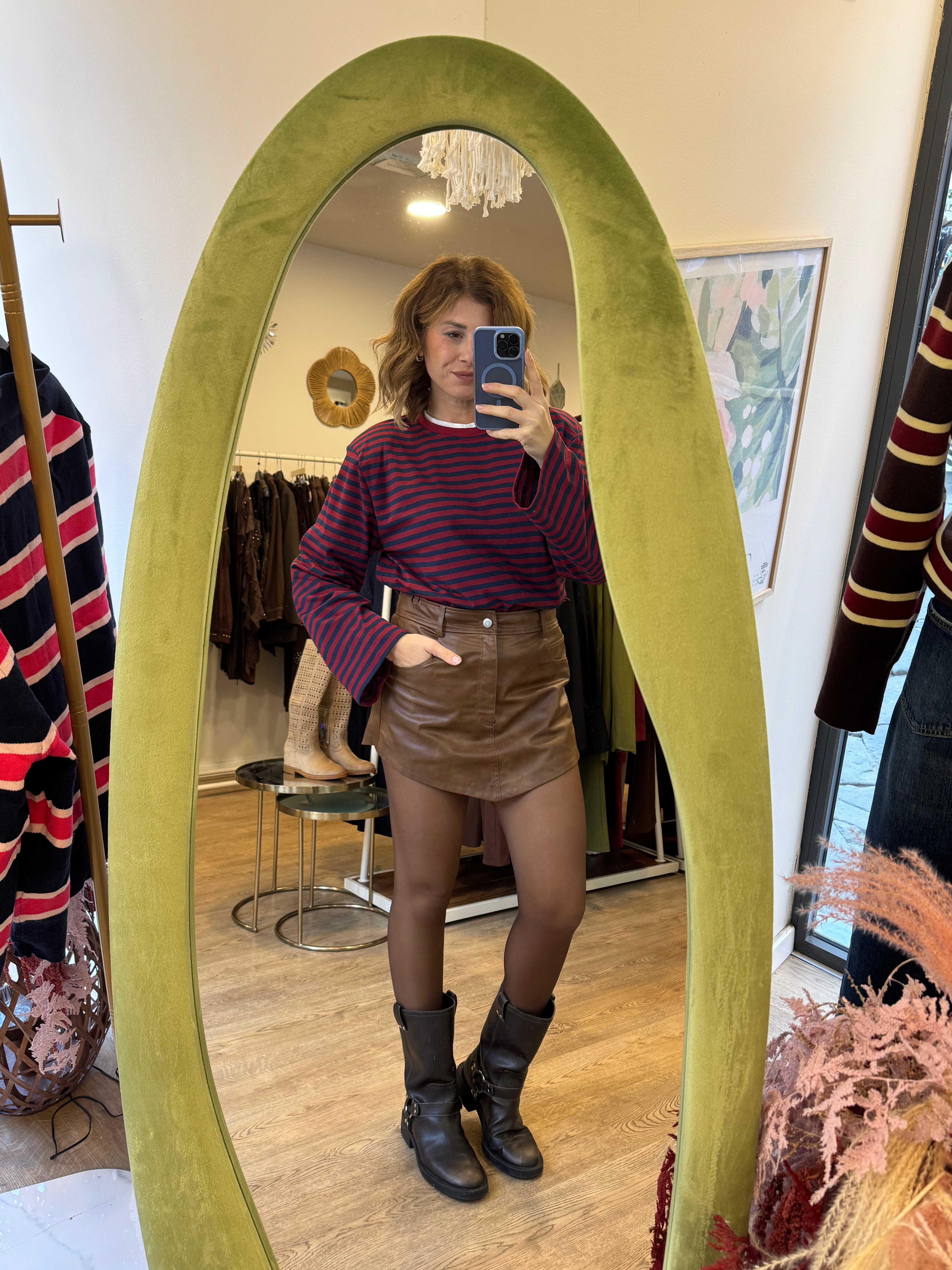 Felpa a righe con spalline